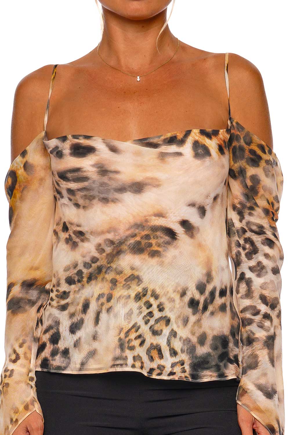 Retrofête Akira Vintage Cheetah Silk Top