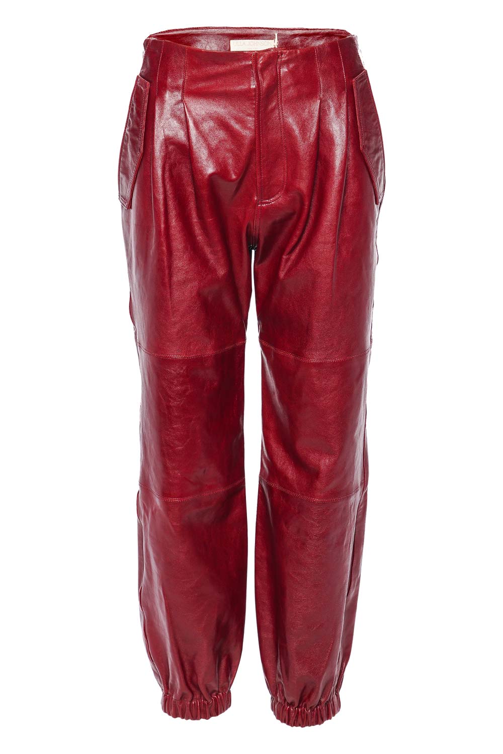 Ulla Johnson Cyrus Mahogany Leather Jogger Pants