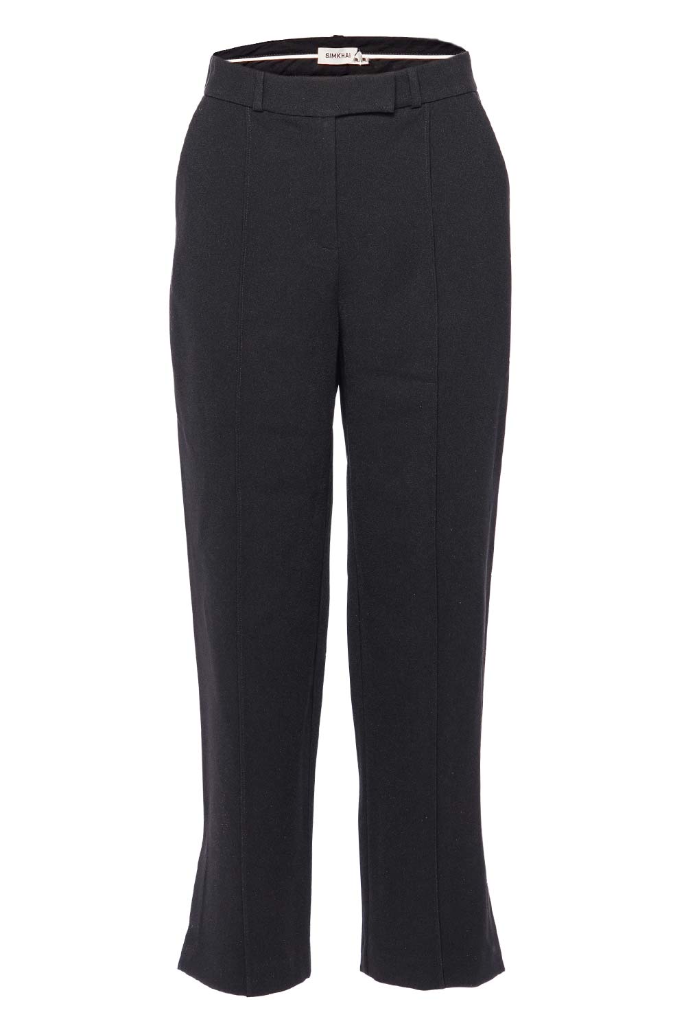 SIMKHAI Vera Black Straight Leg Cropped Pant