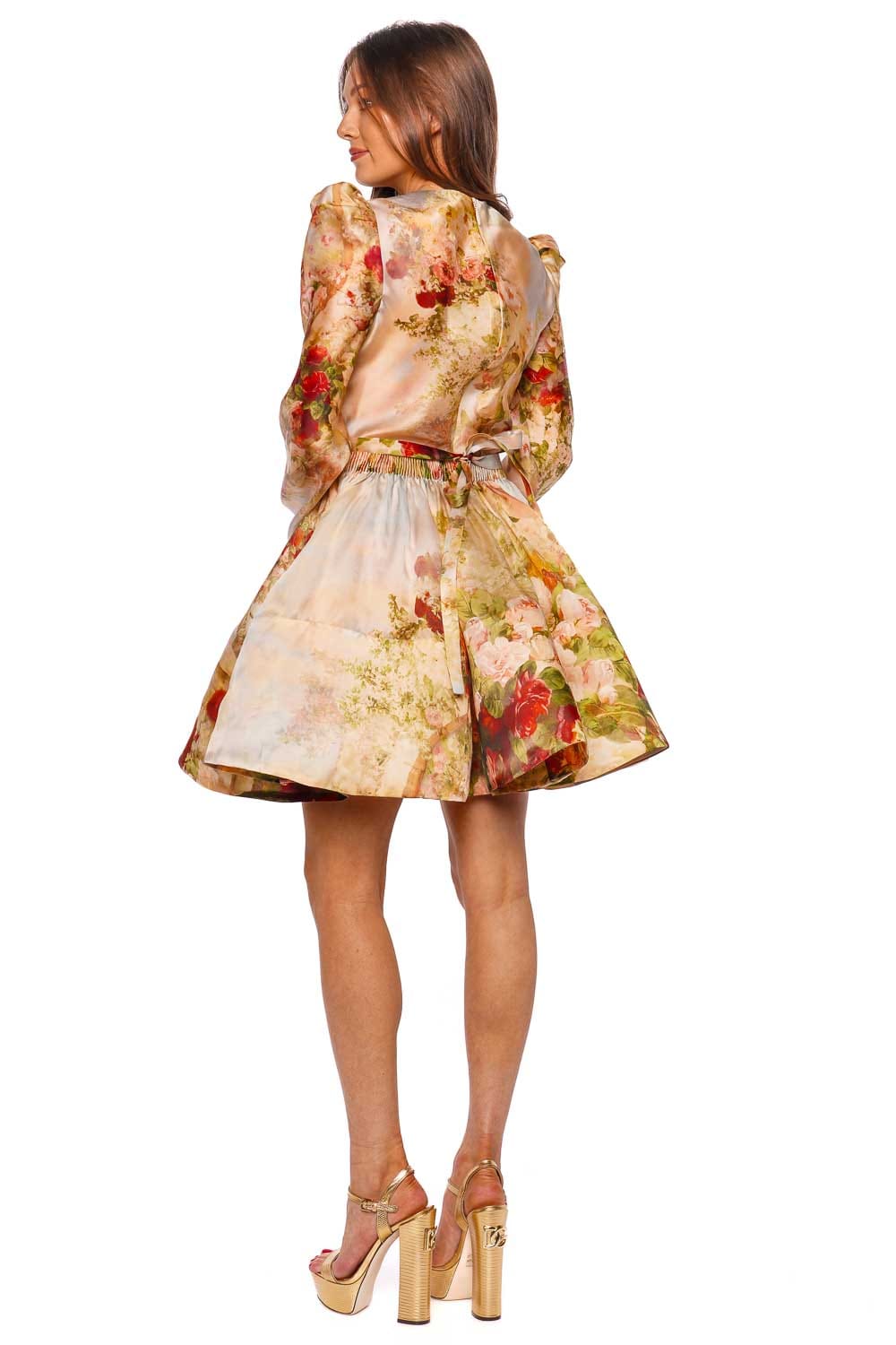ZIMMERMANN Luminosity Rosy Garden Ruched Mini Dress