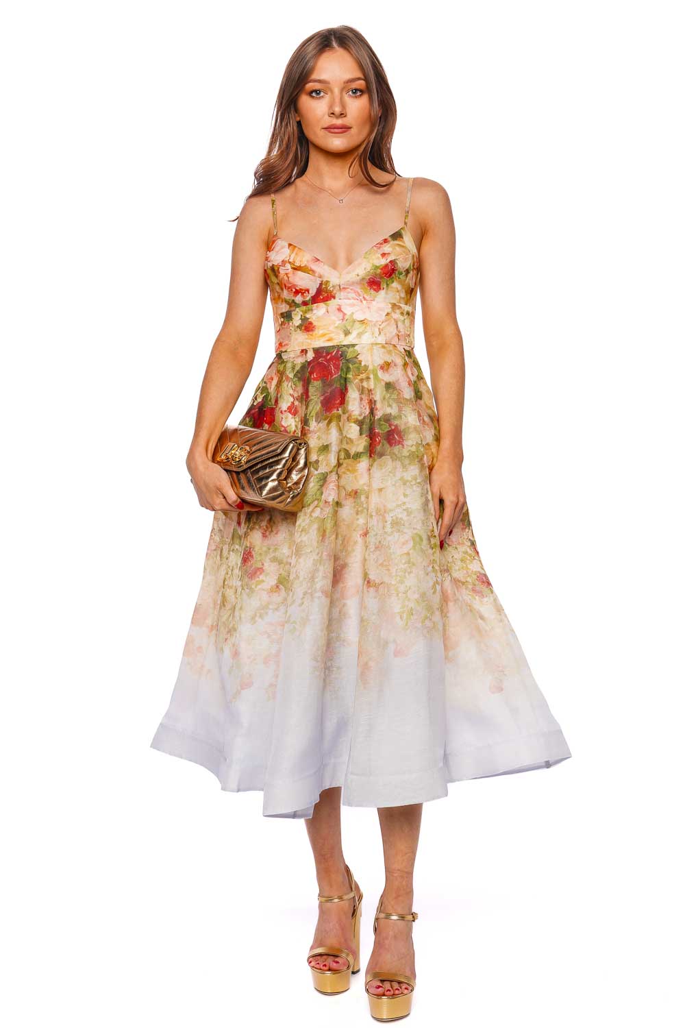 ZIMMERMANN Luminosity Rose Garden Picnic Midi Dress