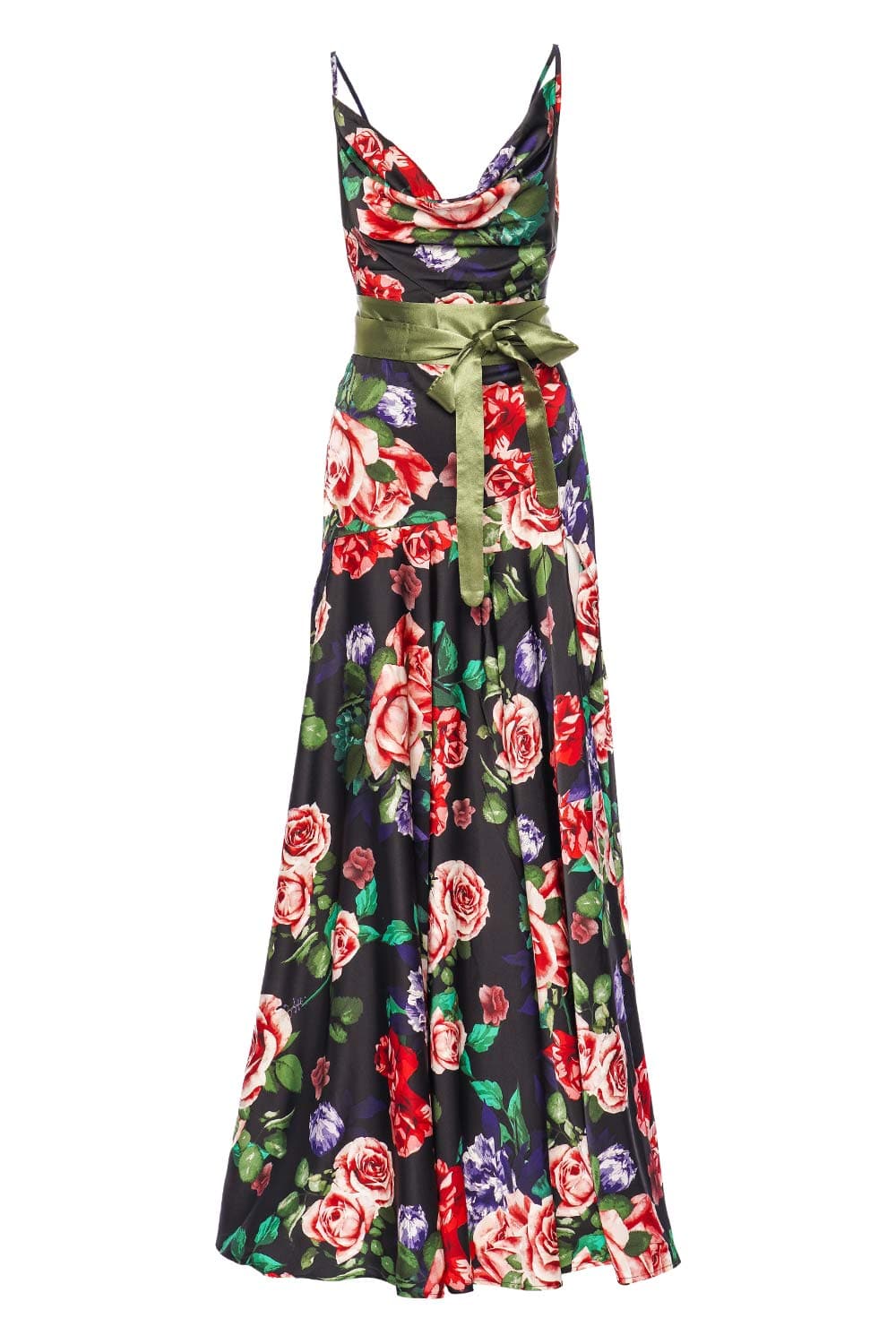 Bronx and Banco Leo Rose Printed Satin Gown