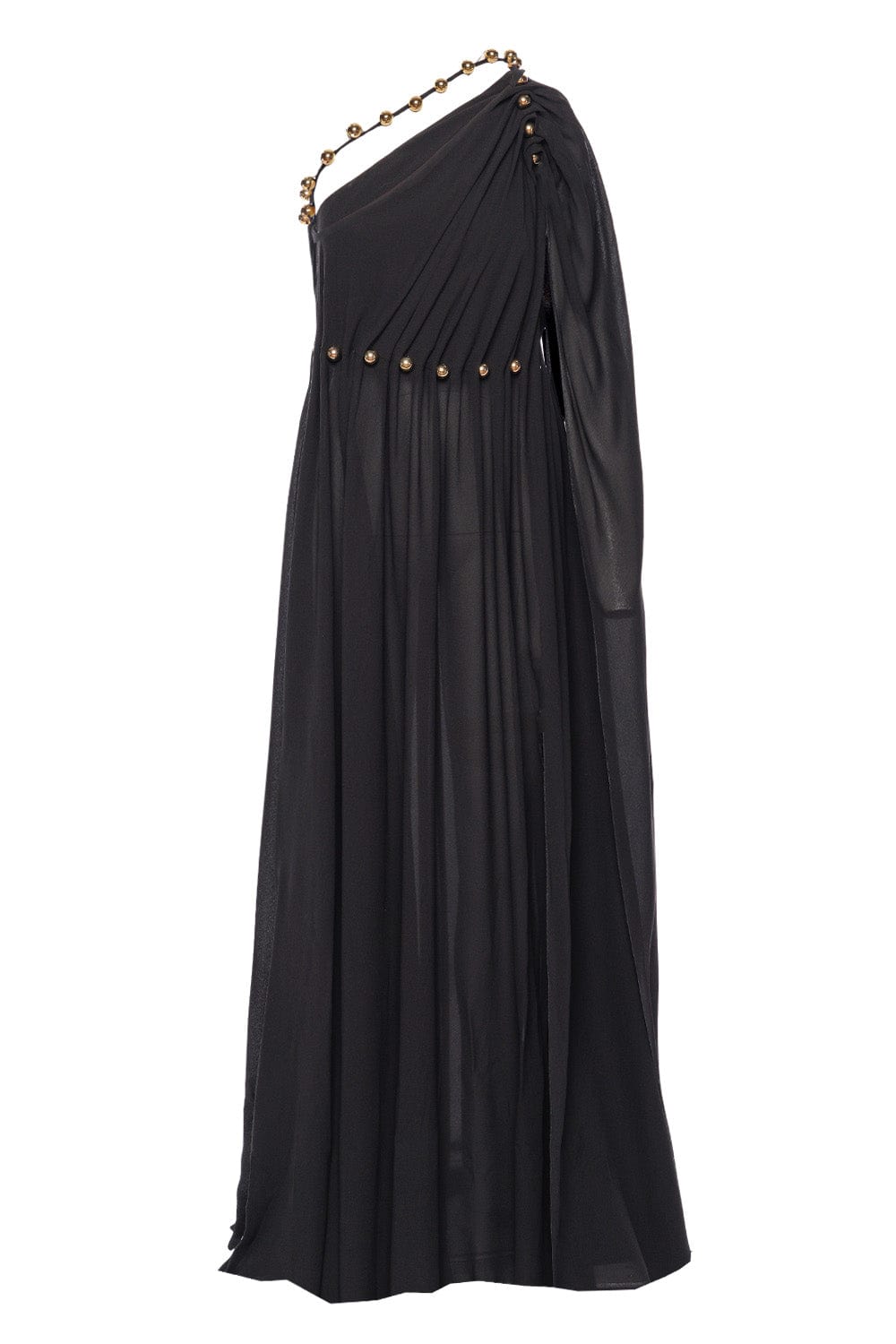 Zuhair Murad GEORGETTE ONE SHOULDER GOWN FDR23347TRGE001 BLACK