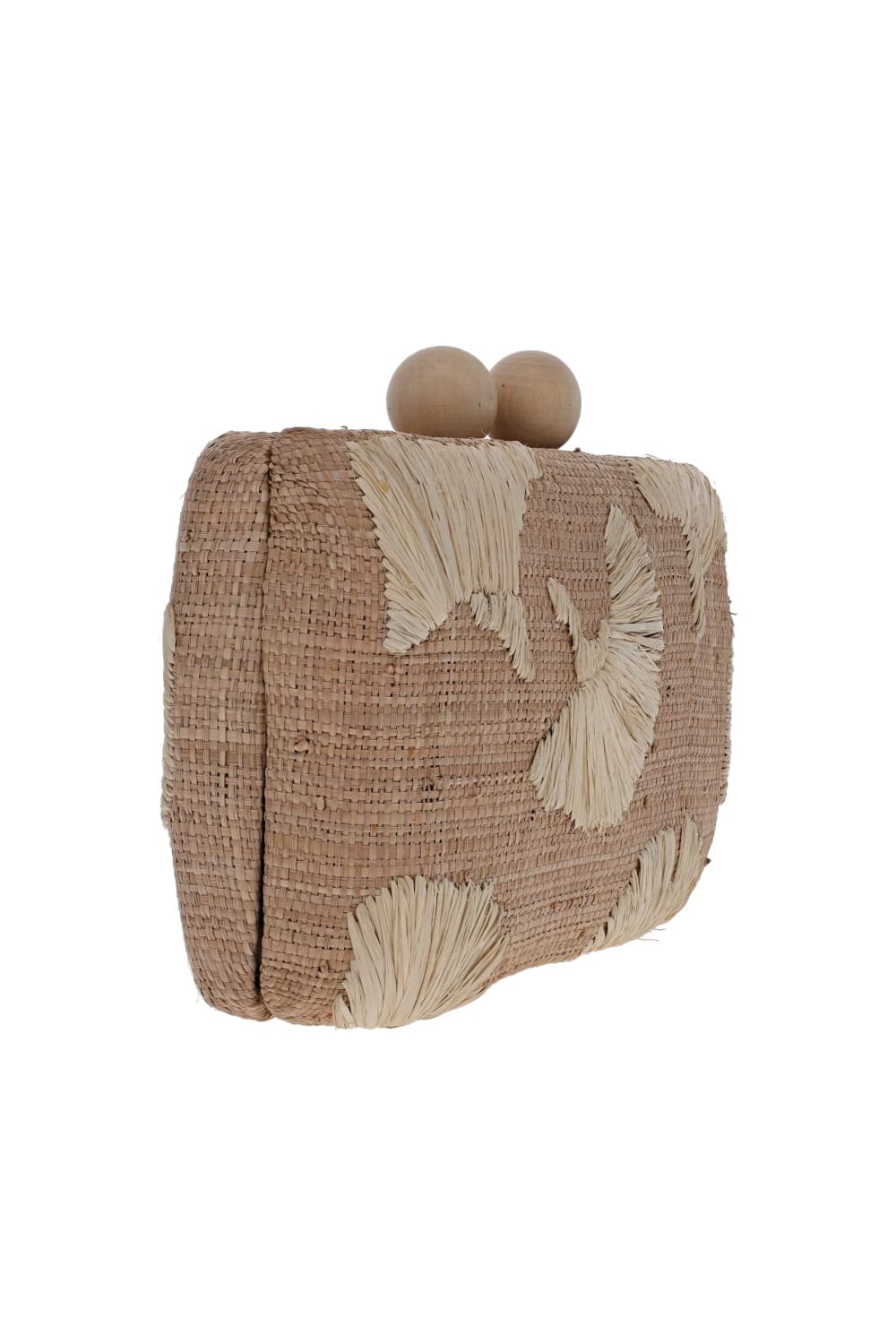 KAYU Ami Natural Embroidered Straw Clutch