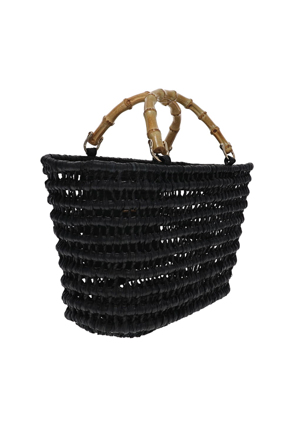 Black straw online tote