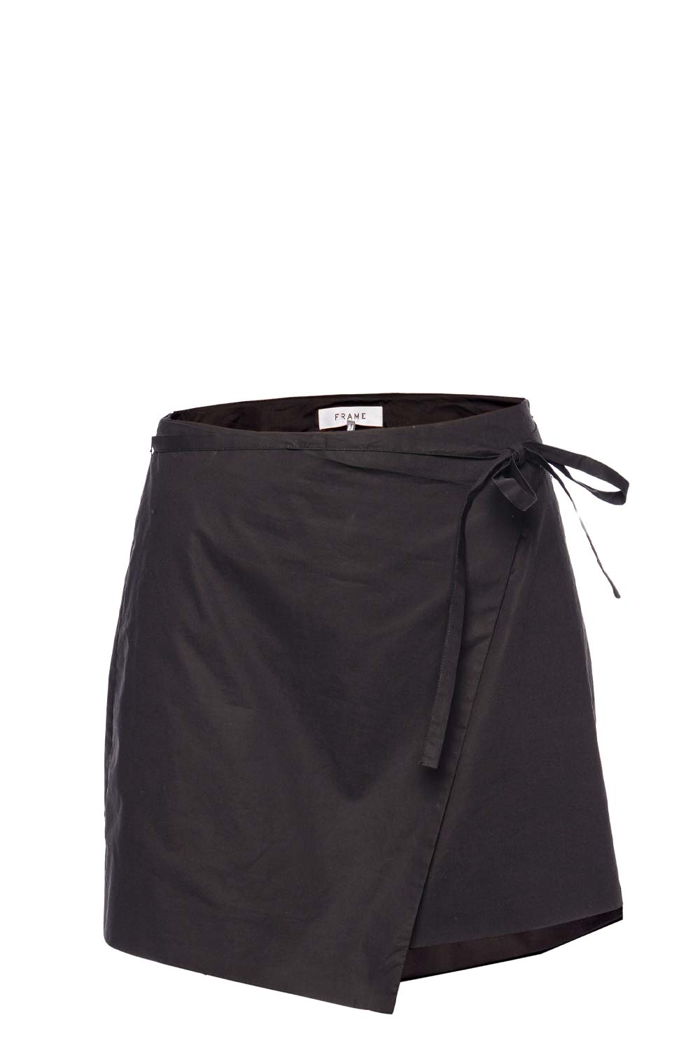 FRAME Black Wrap Mini Skirt