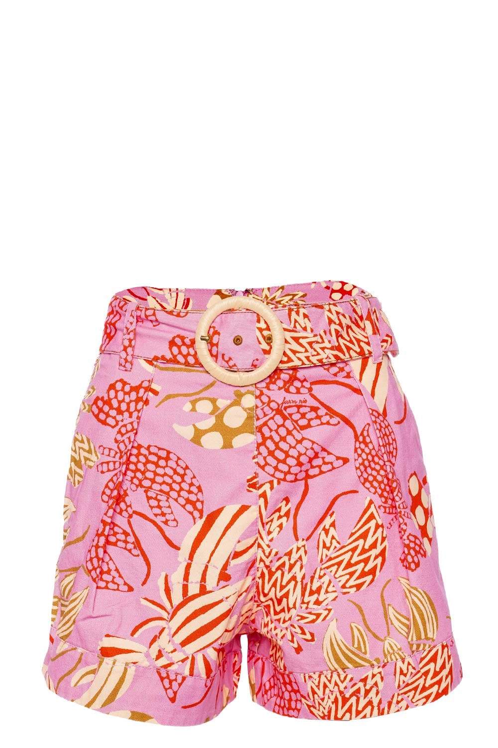 FARM Rio Pink Mixed Lobsters Belted Shorts