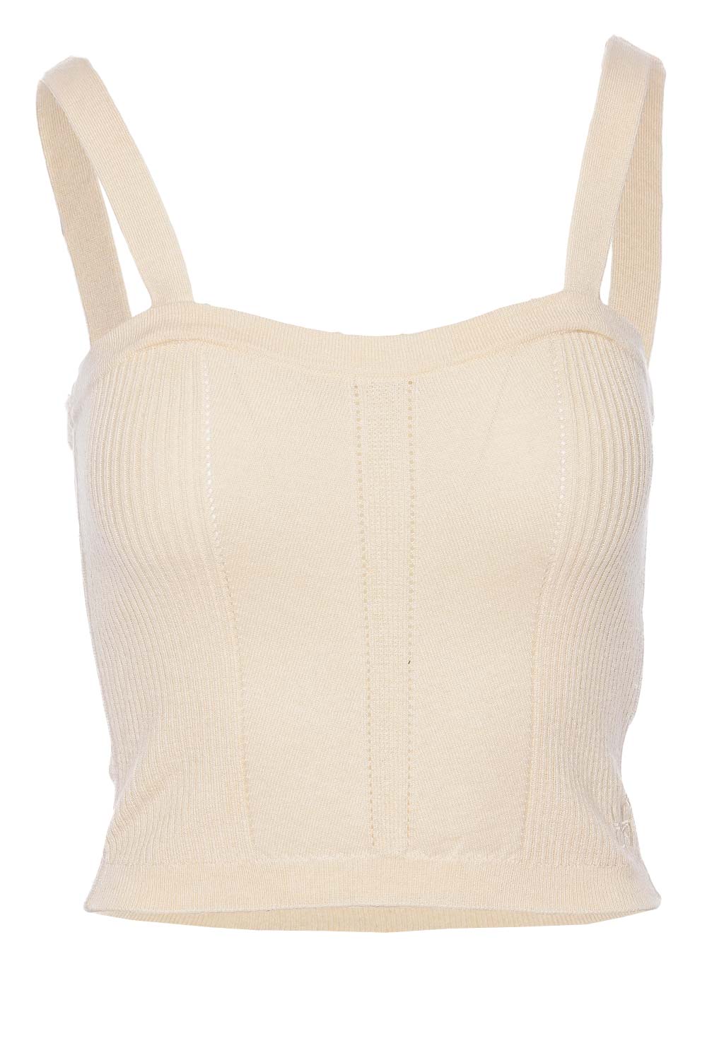 Ulla Johnson Giselle Chalk Knitted Crop Top