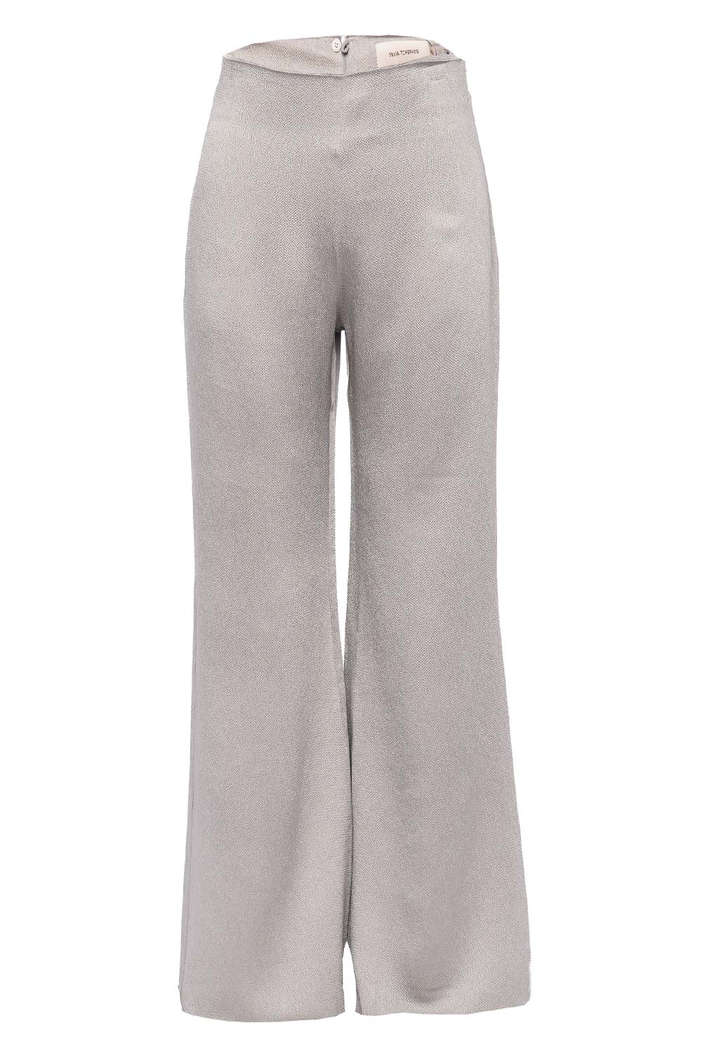 Silvia Tcherassi Andie Grey Silk Wide Leg Pants