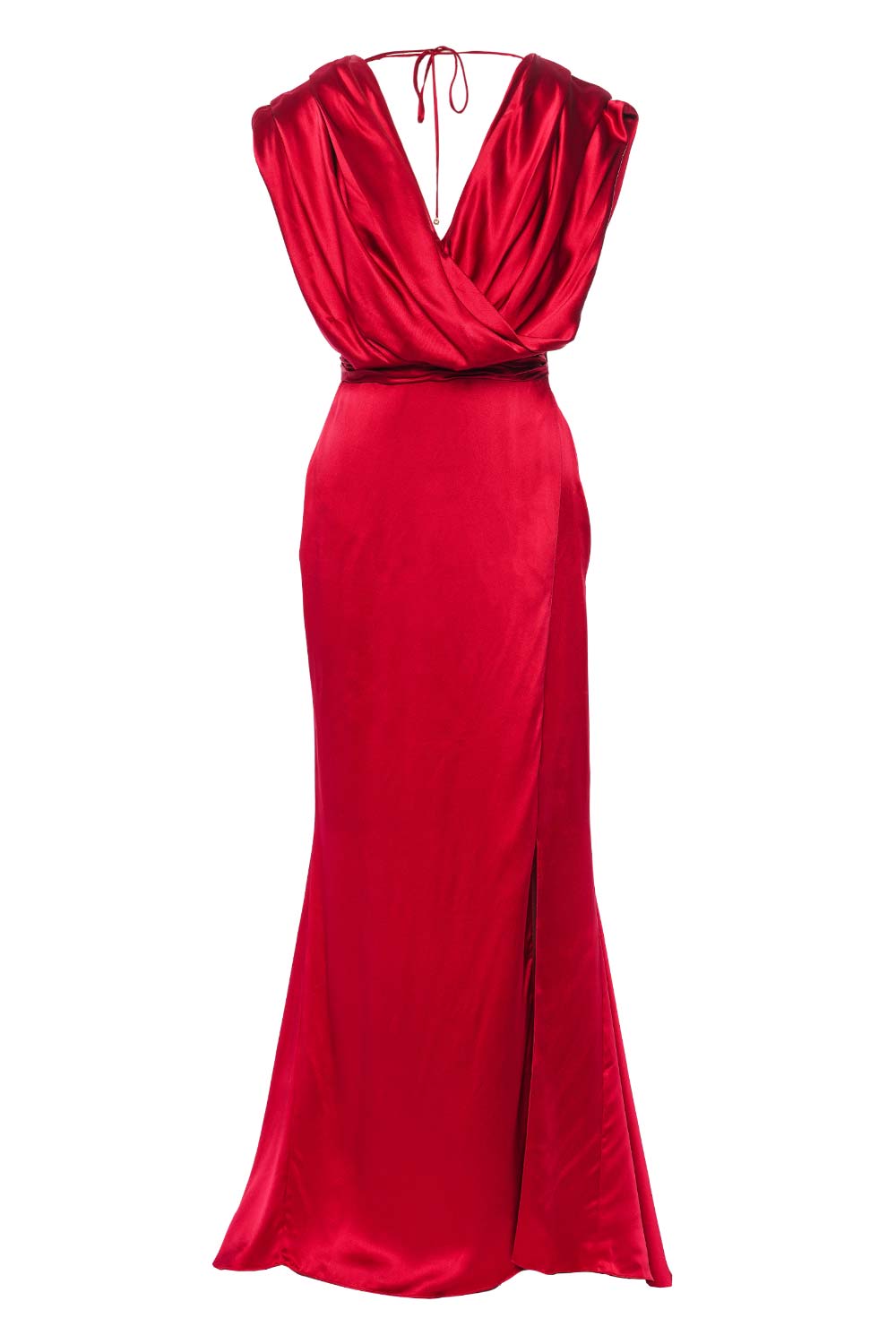 Andres Otalora Cayena Wine Silk Charmeuse Maxi Dress