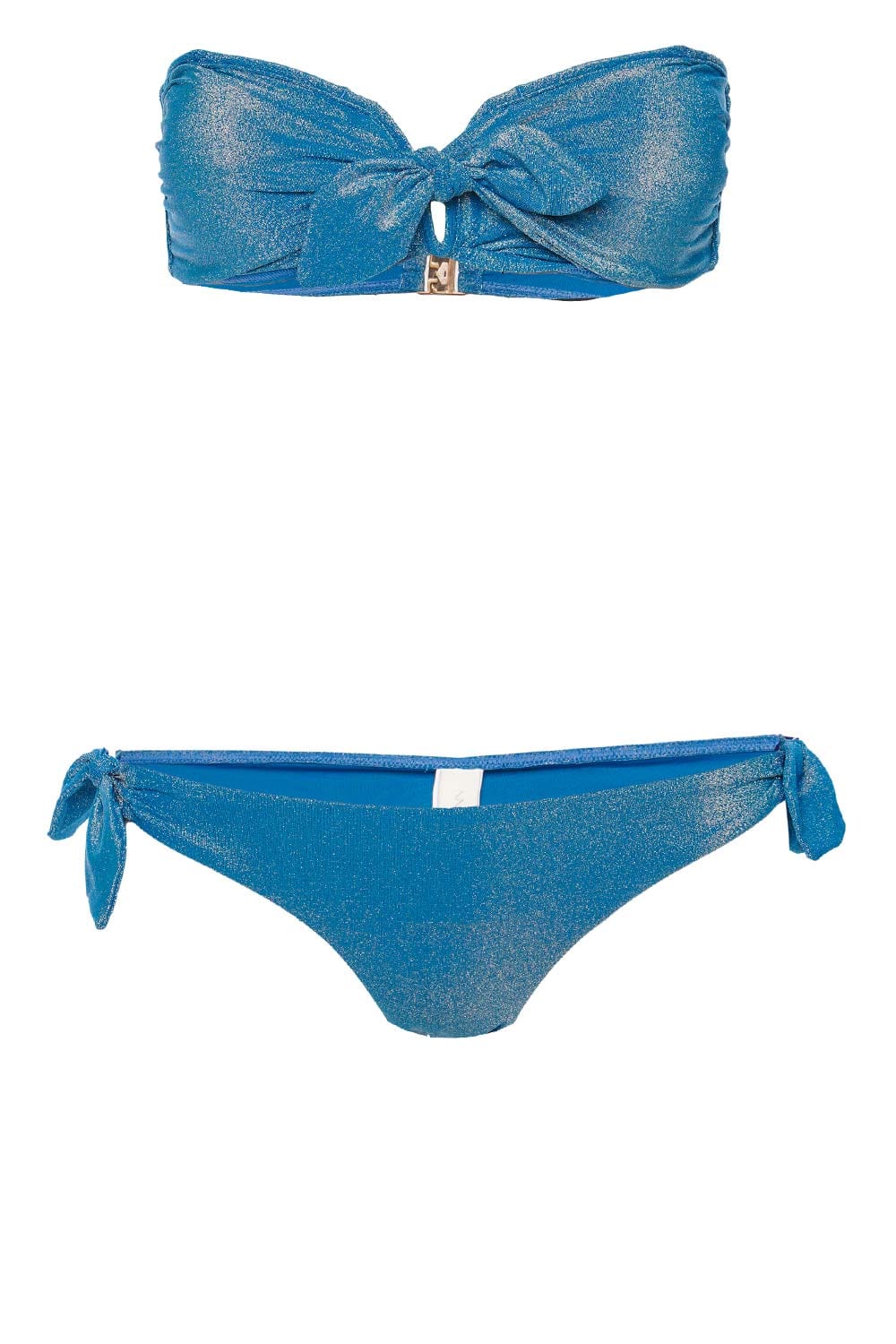 ZIMMERMANN Raie Iris Blue Lurex Tie Bikini Set