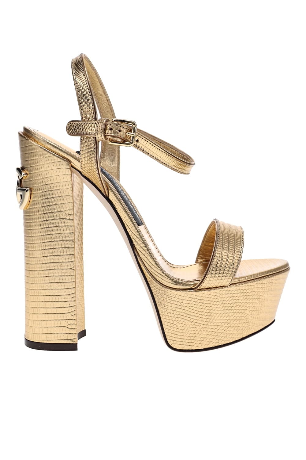 Gold Foiled Leather Platform Sandals