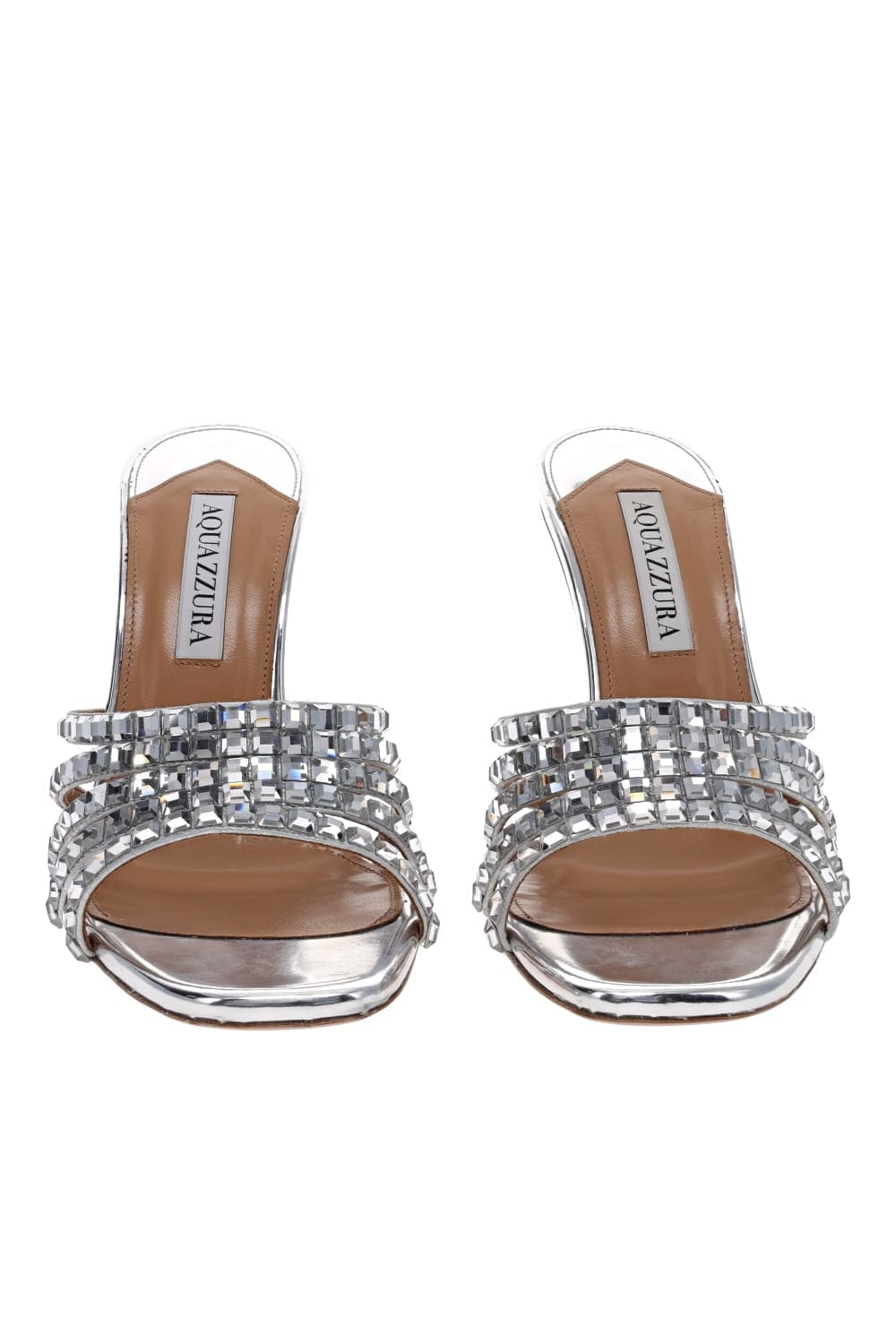 Rock Chic Silver Crystal Leather Mules