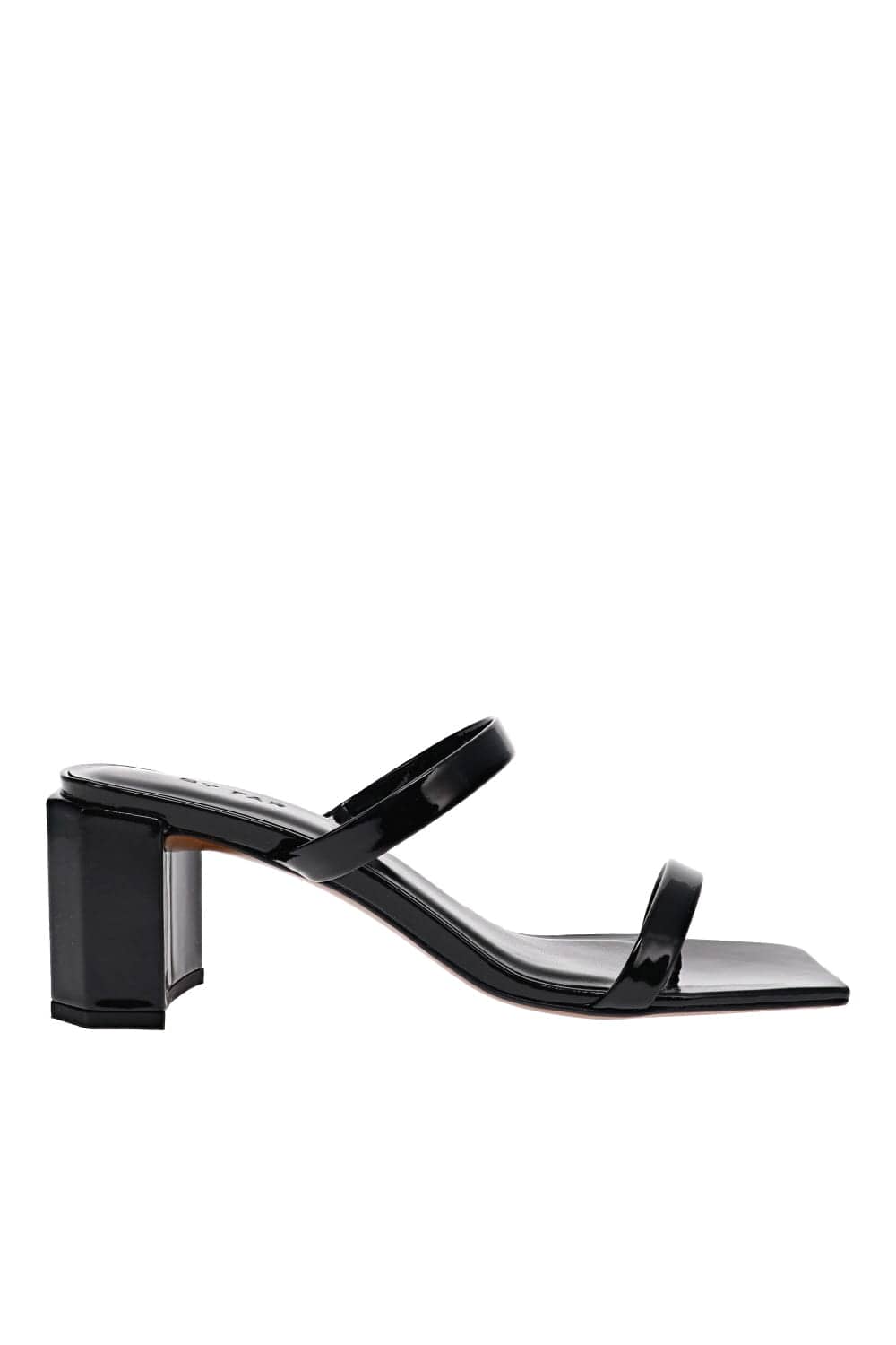 BY FAR Tanya Black Patent Leather Mules