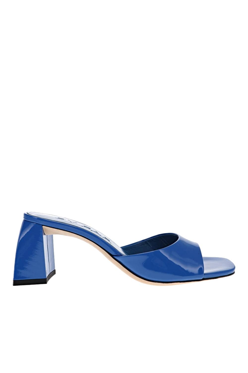 BY FAR Romy Cerulean Patent Leather Mules