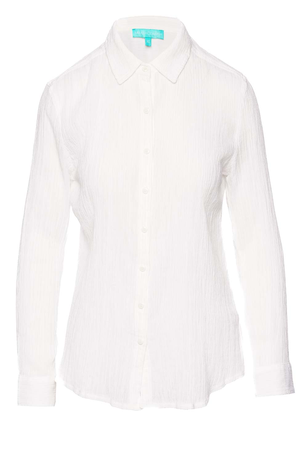 Melissa Odabash Tina White Cotton Gauze Cover Up Shirt
