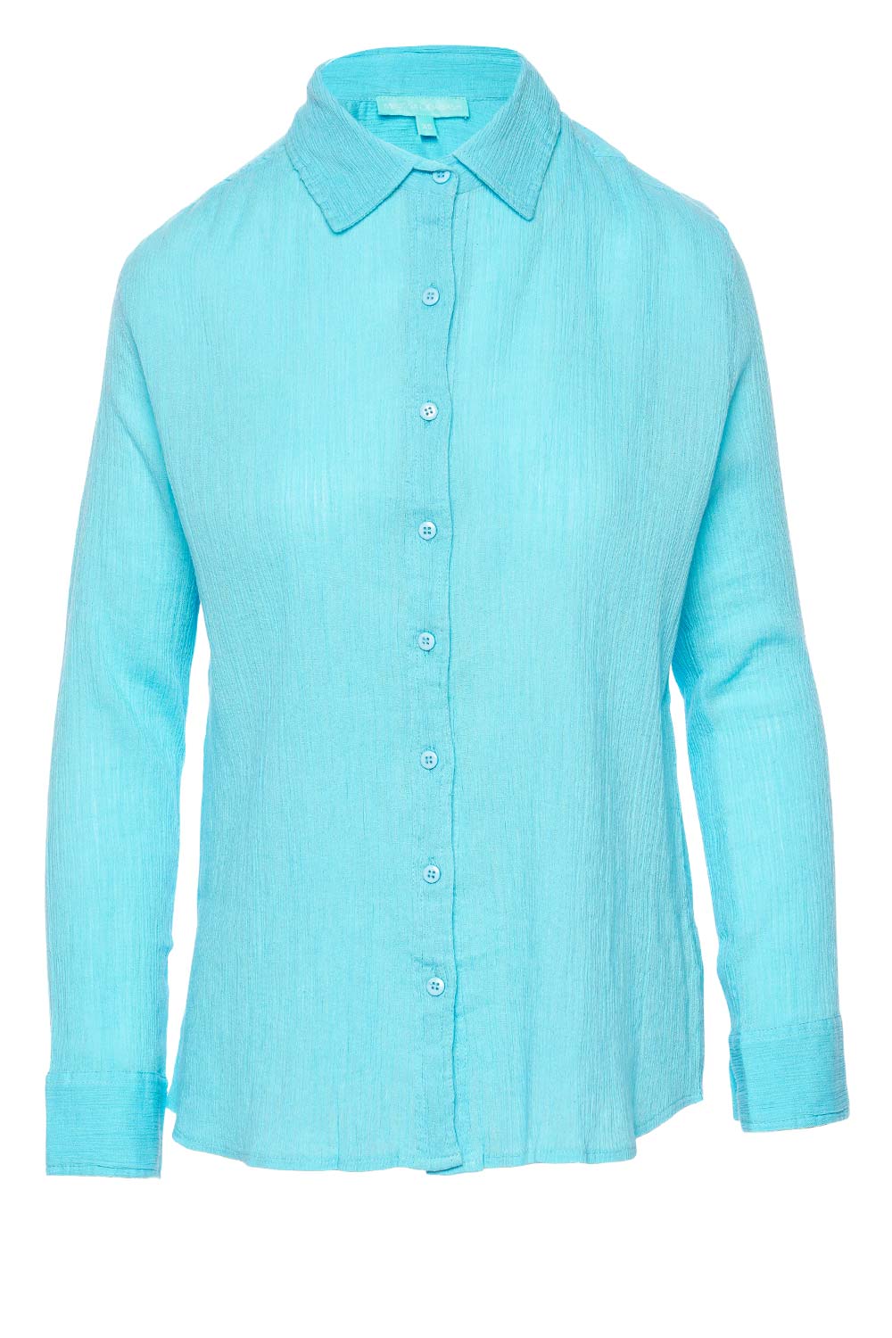 Melissa Odabash Tina Turquoise Cotton Gauze Cover Up Shirt
