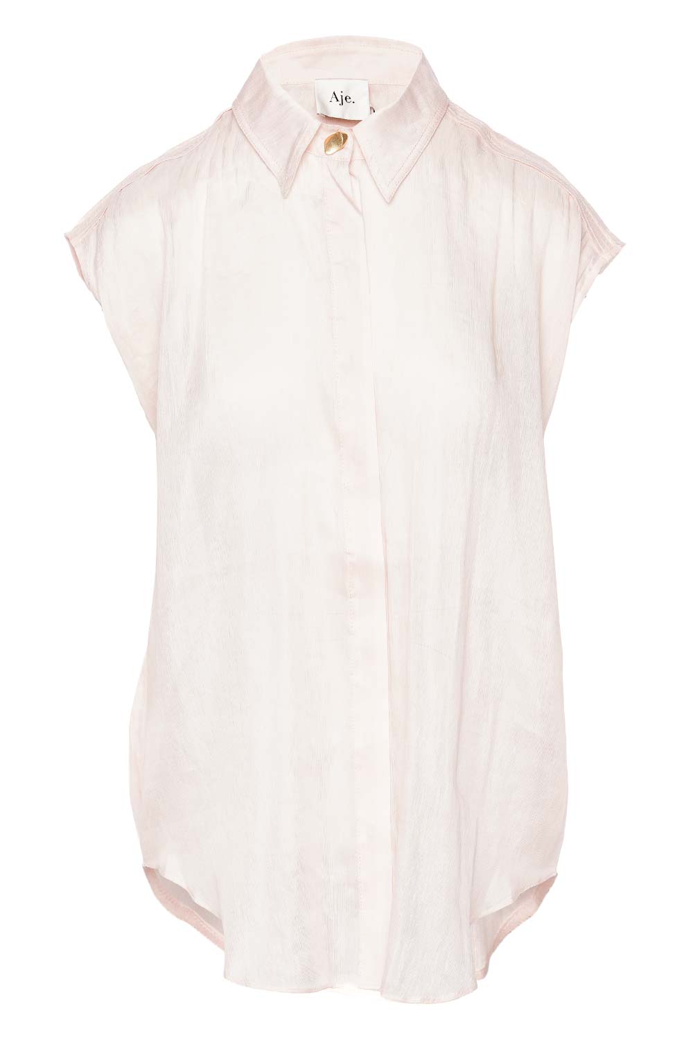 Aje. Solana Soft Pink Sleeveless Shirt