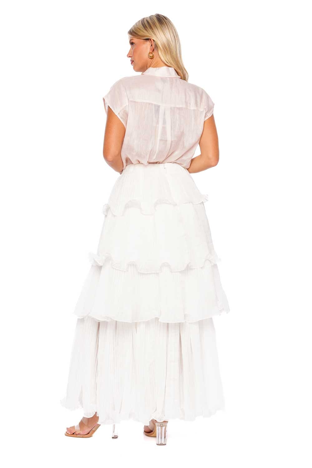 Ivory hotsell tiered skirt