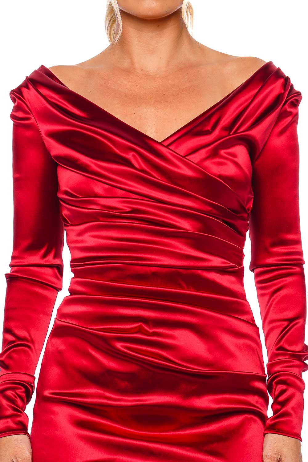 Dolce & Gabbana Red Long Sleeve Dress F6DJFT FURAD R0384 Grenade
