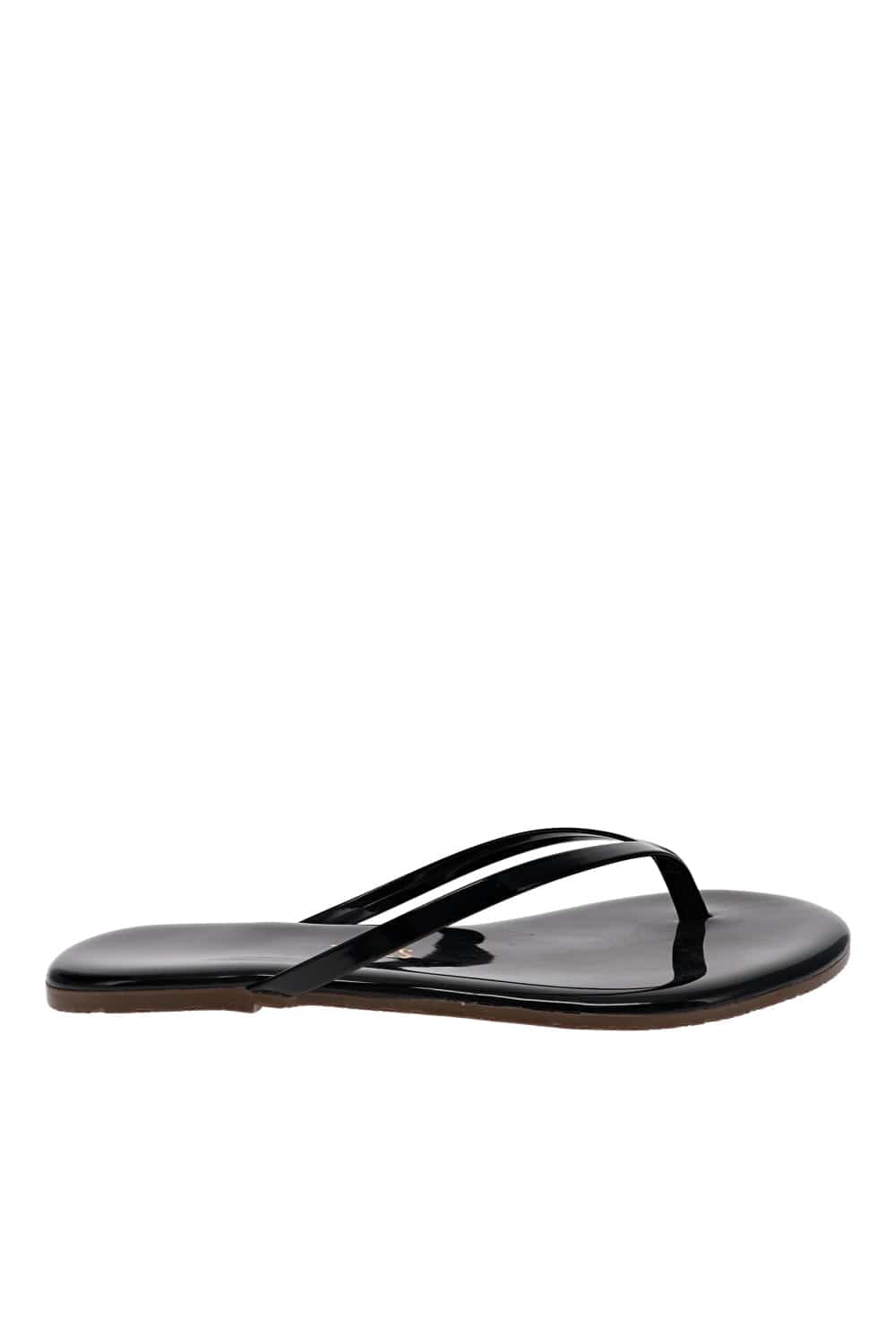 TKEES Glosses Licorice Leather Sandal