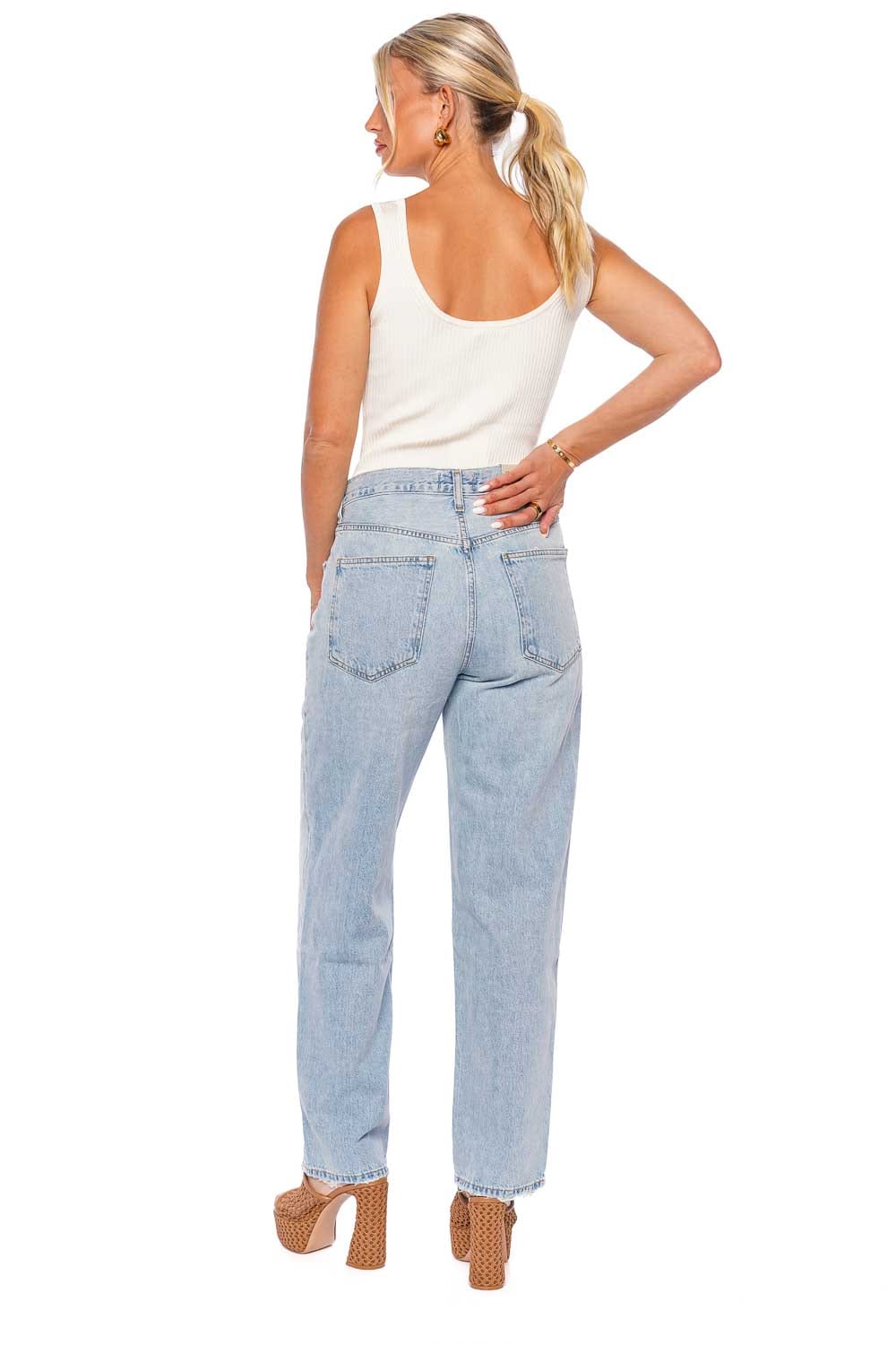 Criss Cross Wired Straight Leg Jeans