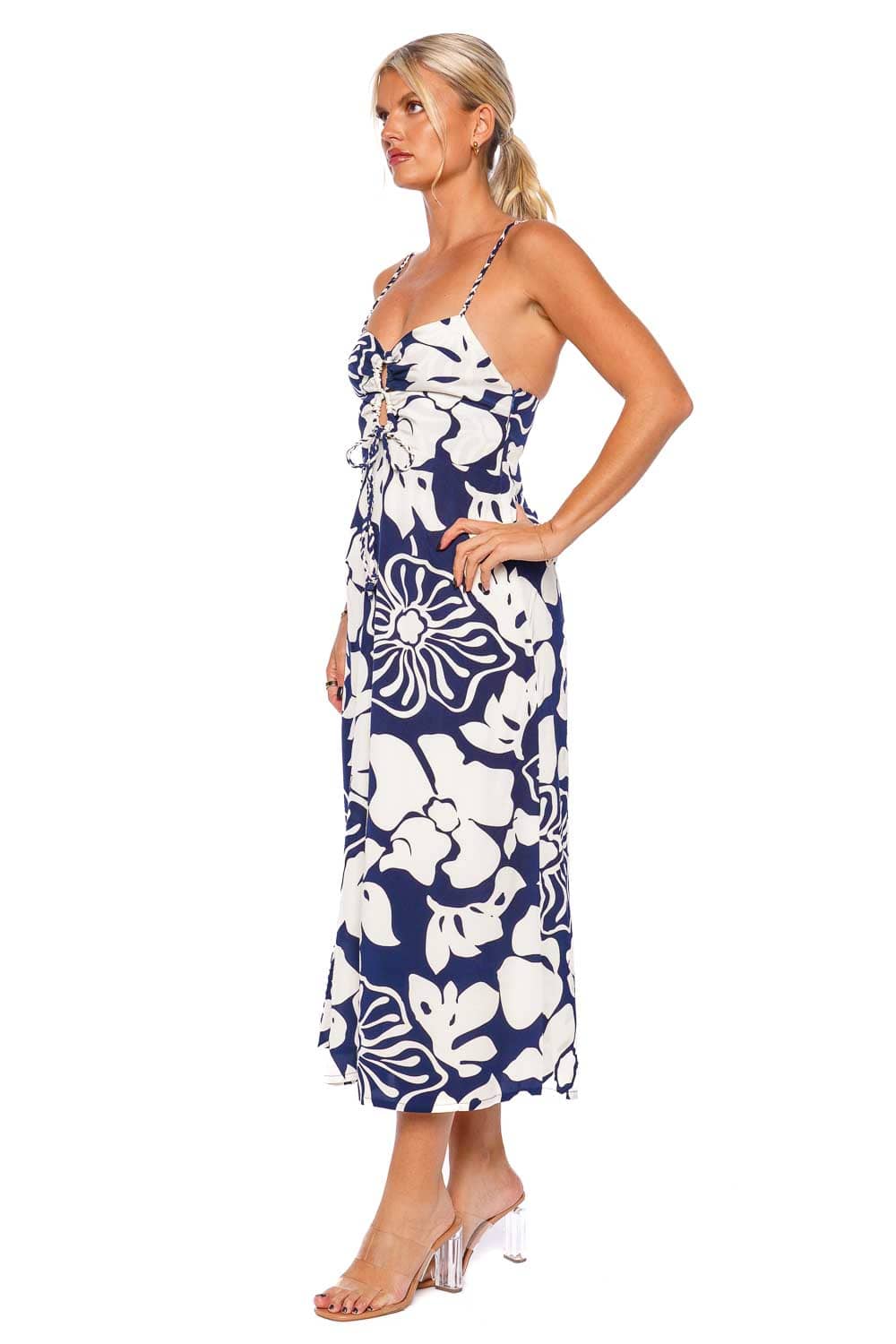 Faithfull The Brand Bea Navy Mica Floral Midi Dress