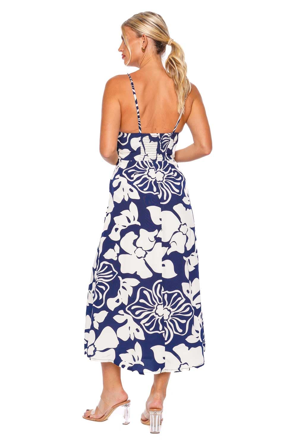 Faithfull The Brand Bea Navy Mica Floral Midi Dress