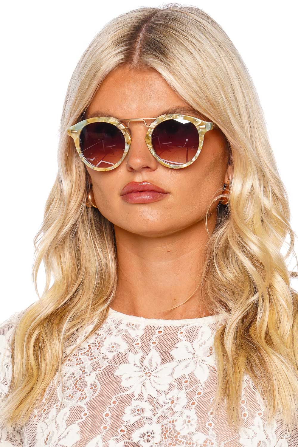 KREWE STL II Pearlescent Sweet Tea Sunglasses