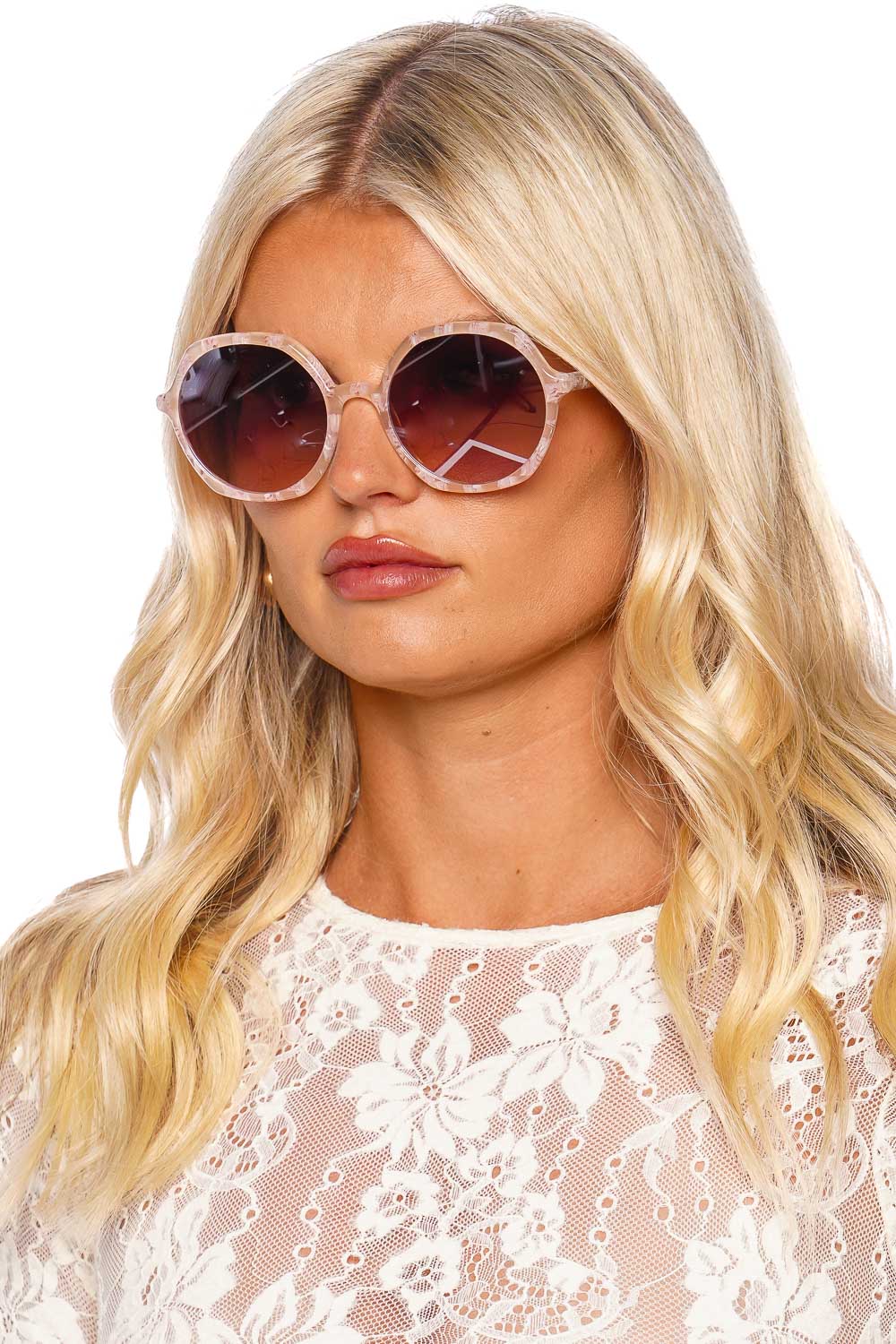 KREWE Sophia Plaid Mirrored Sunglasses