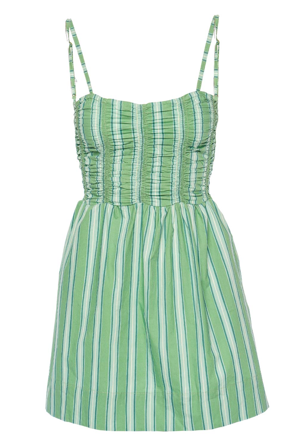 Faithfull The Brand Rhea Akaia Stripe Smocked Mini Dress