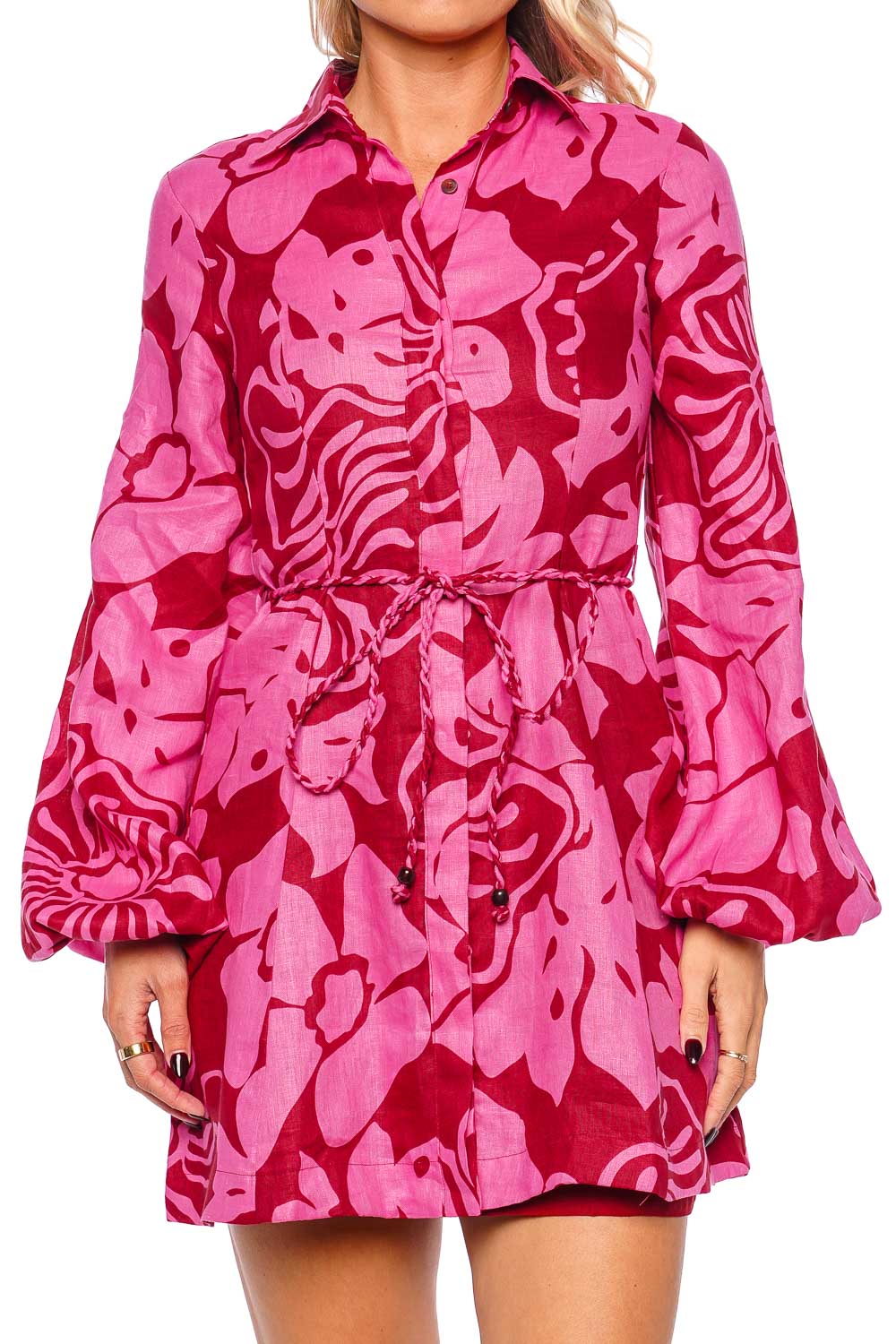 Faithfull The Brand Rae Mica Floral Long Sleeve Mini Dress