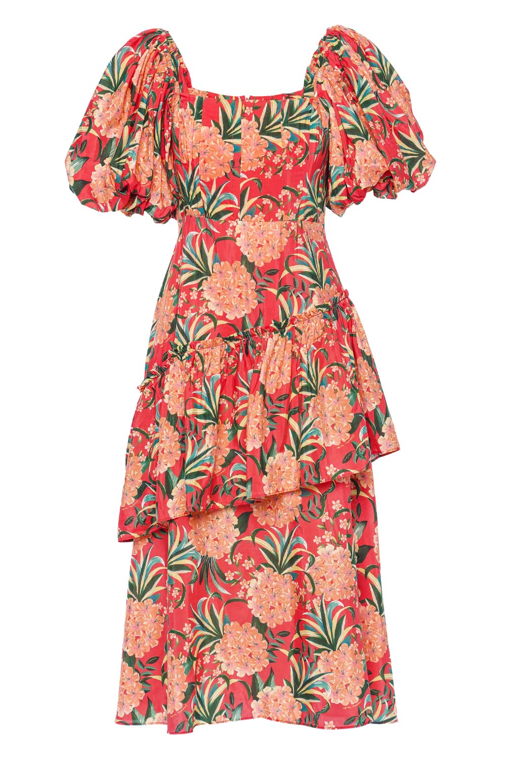 FARM Rio PINEAPPLE BLOOM RED CUT OUT MIDI DRESS 315368 PINEAPPLE BLOOM RED