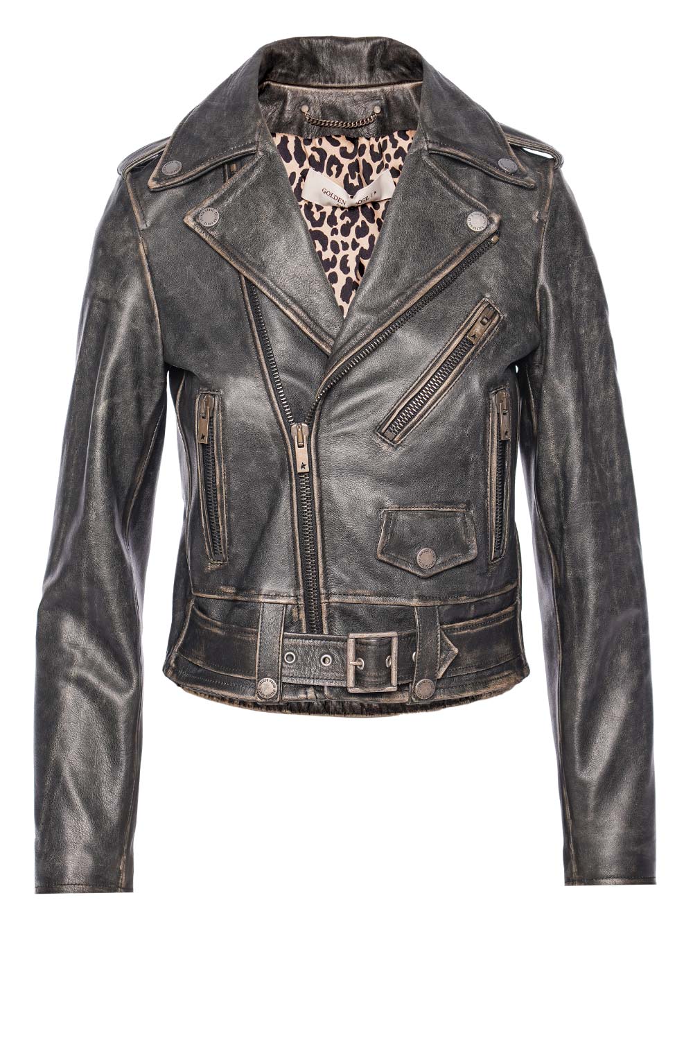 Golden Goose Chiodo Belted Bull Leather Jacket