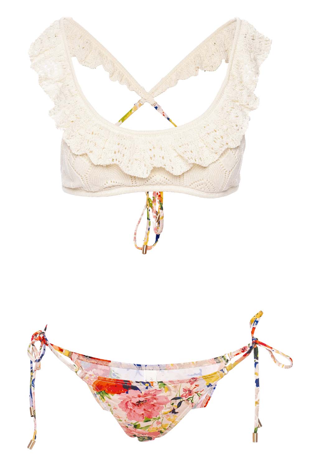ZIMMERMANN Alight Crochet Frilled Scoop Bikini Set
