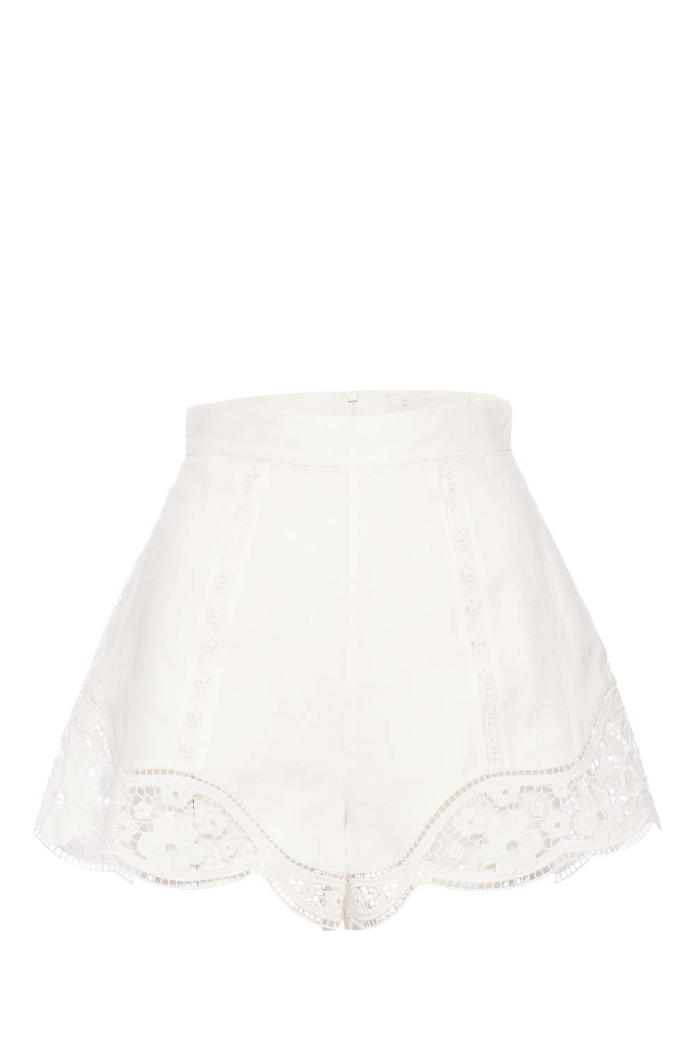 ZIMMERMANN August Ivory Broderie Shorts