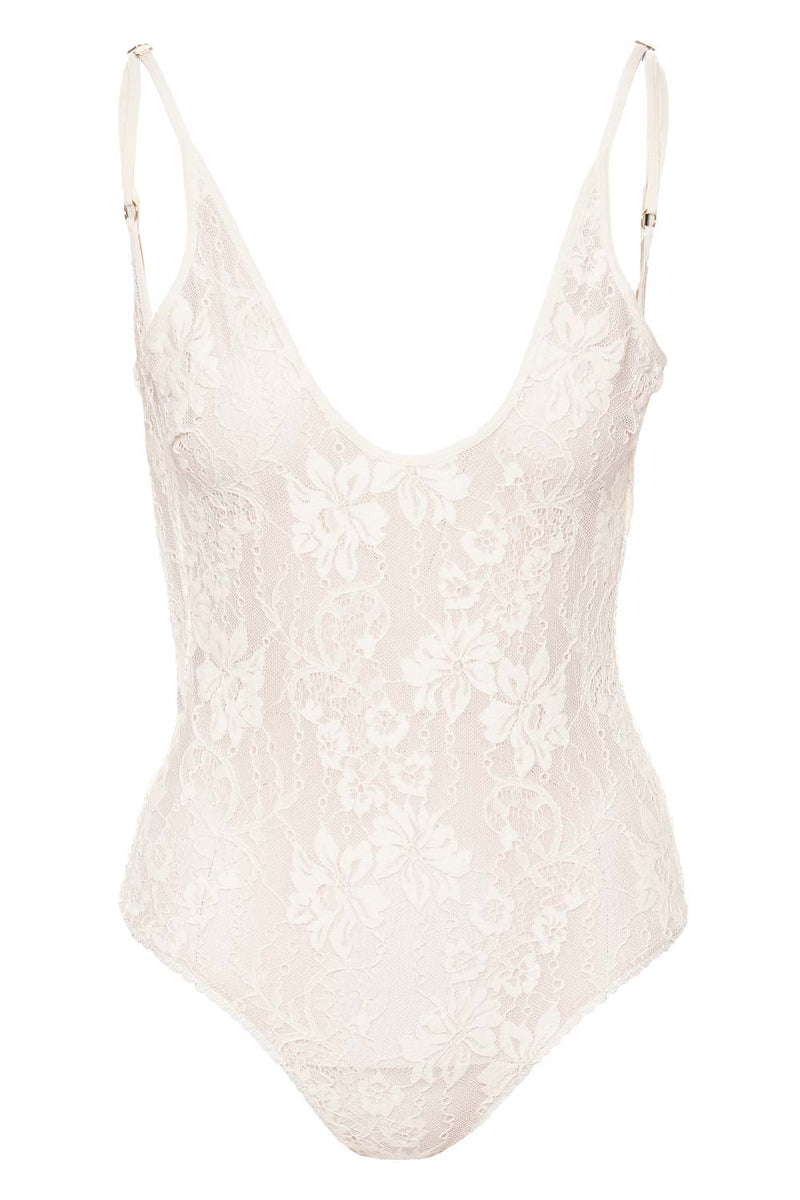 cream lace 90s bodysuit 🤍 in great condition, super - Depop