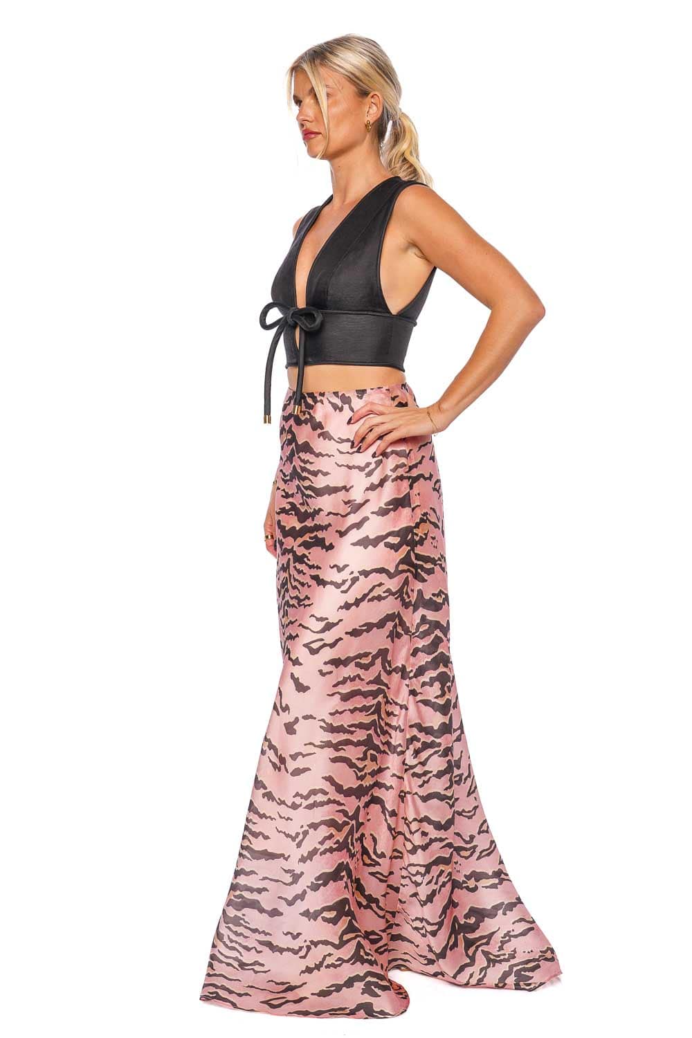ZIMMERMANN Matchmaker Pink Tiger Bias Flare Skirt