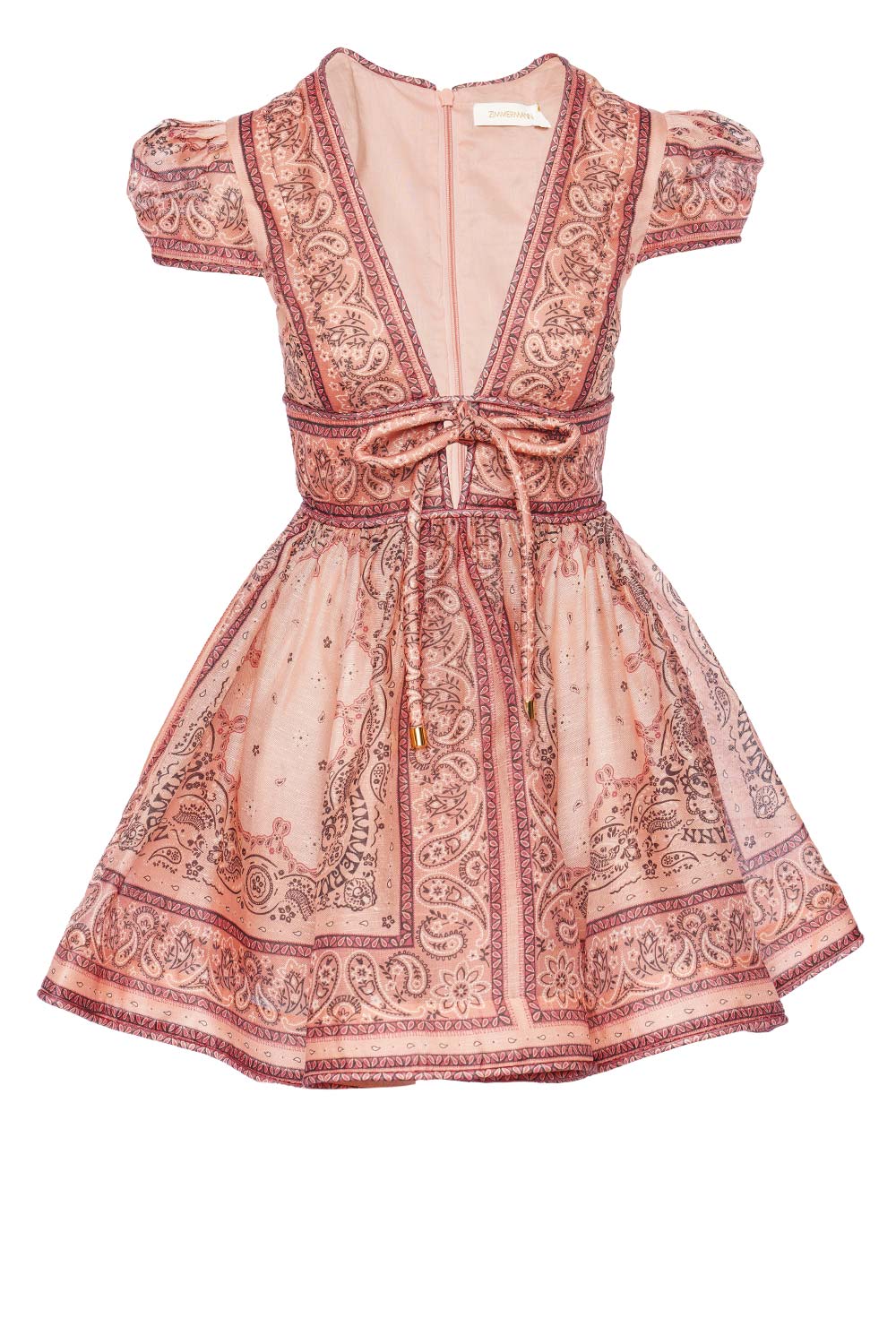 ZIMMERMANN Matchmaker Pink Bandana Structured Mini Dress