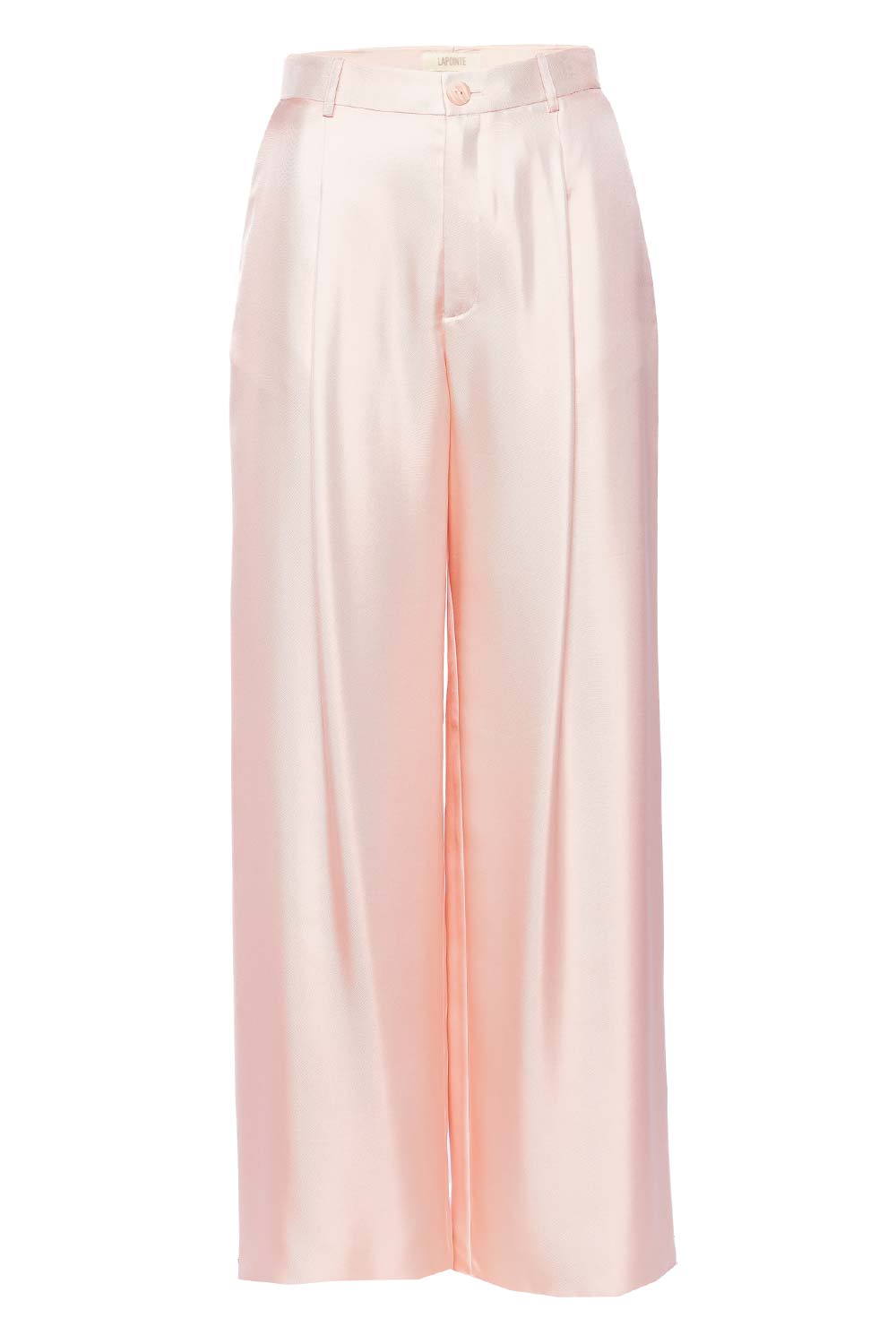 LAPOINTE Light Pink Silk Twill Pleated Pant