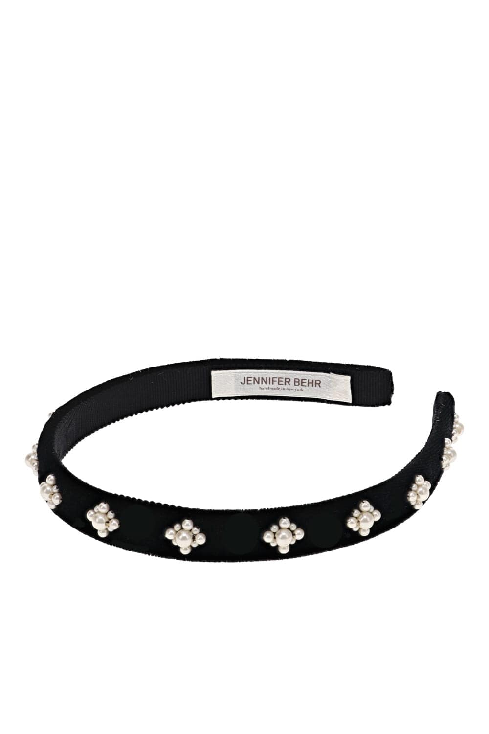 Jennifer Behr Maggie Black Pearl Velvet Headband