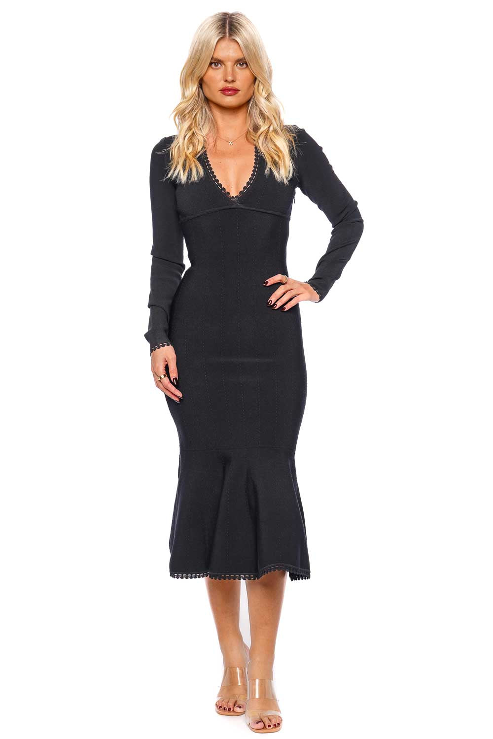 Victoria beckham long top black dress