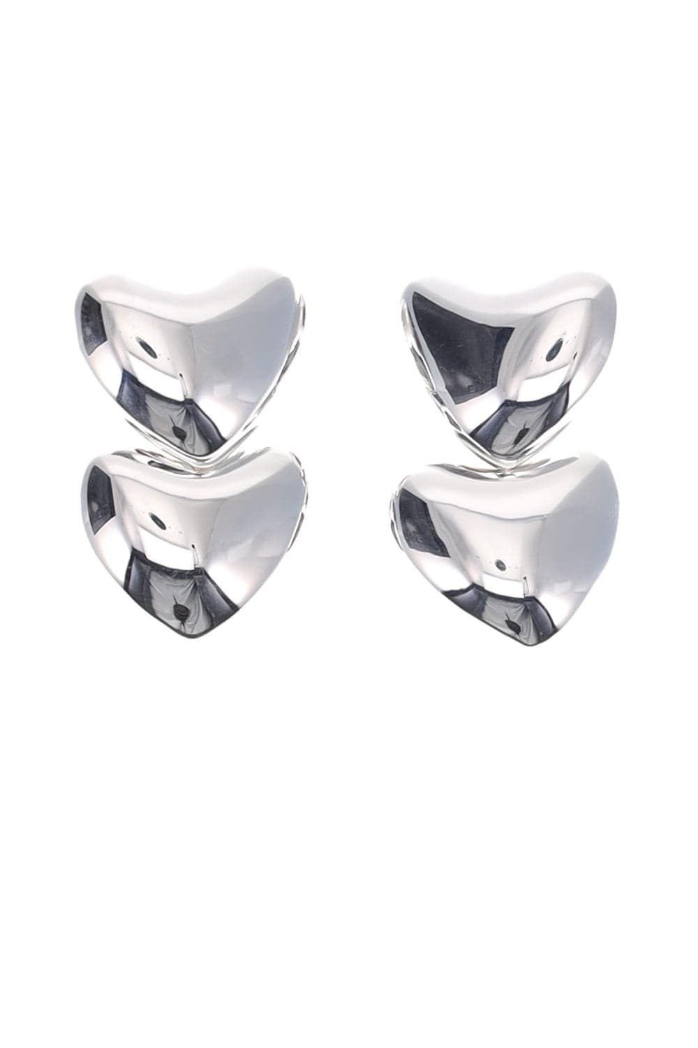 Annika Inez Dual Voluptuous Heart Sterling Silver Earrings