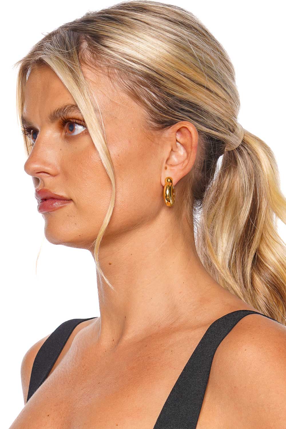 Large Ample Hinge Gold Hoop Earrings