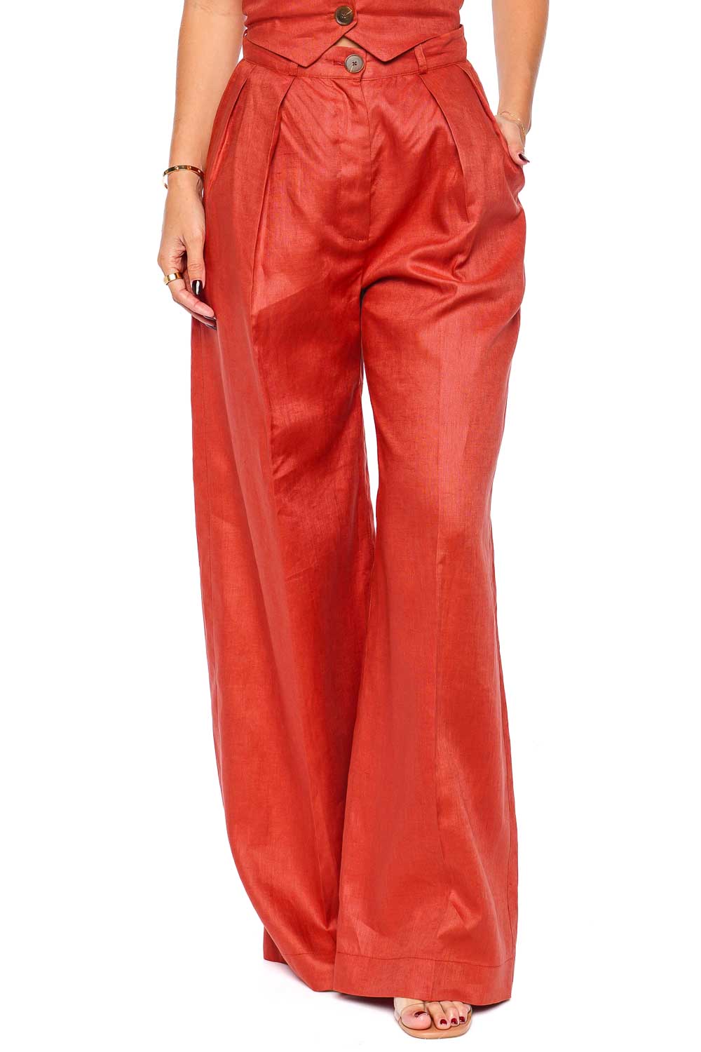 Terracotta wide leg outlet trousers