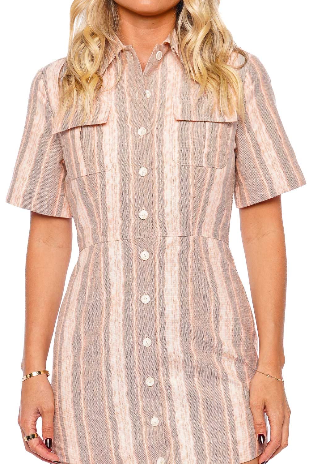 Matthew Bruch Cargo Button Up Mini Shirt Dress