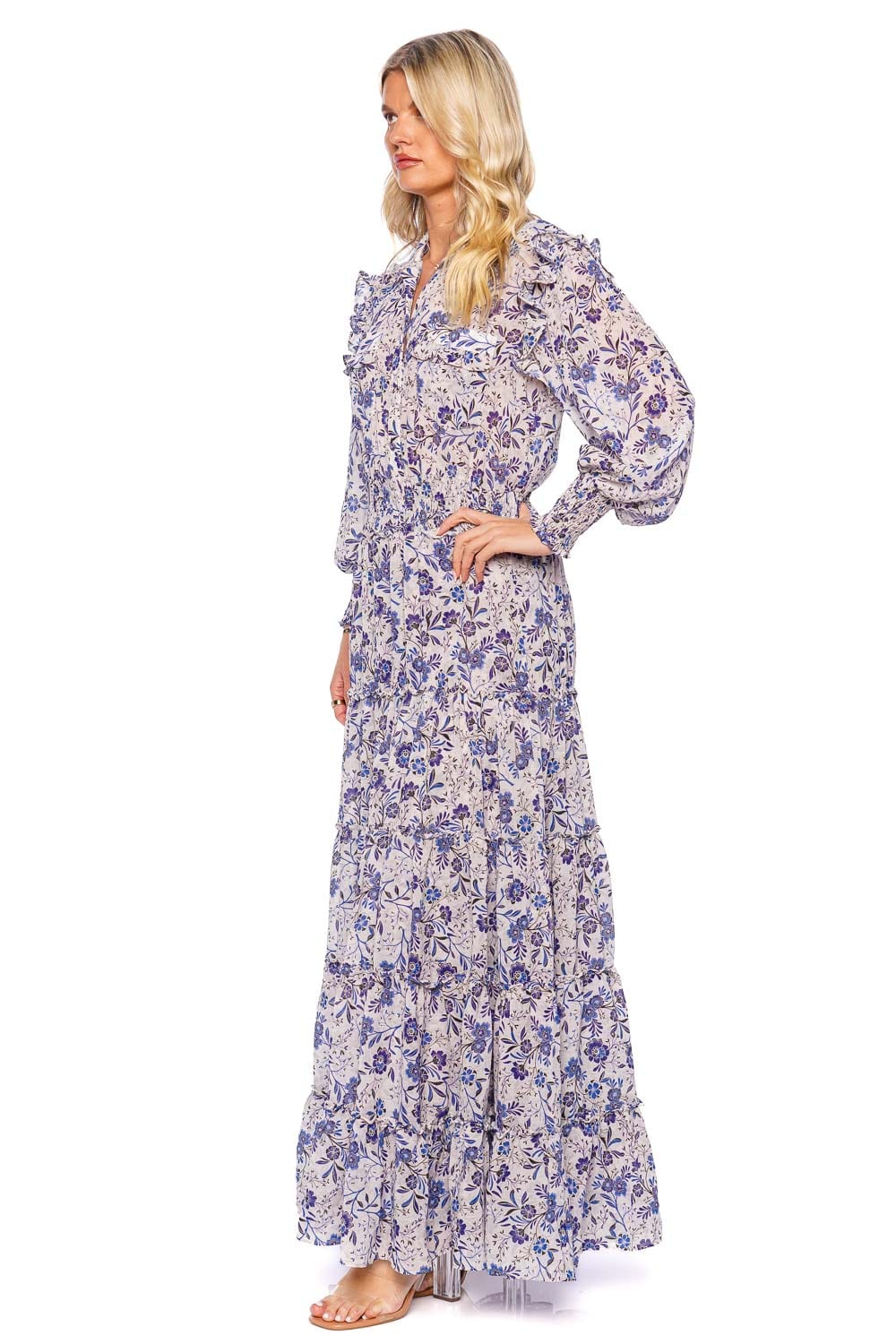 MISA LOS ANGELES Aydeniz Floral Long Sleeve Maxi Dress