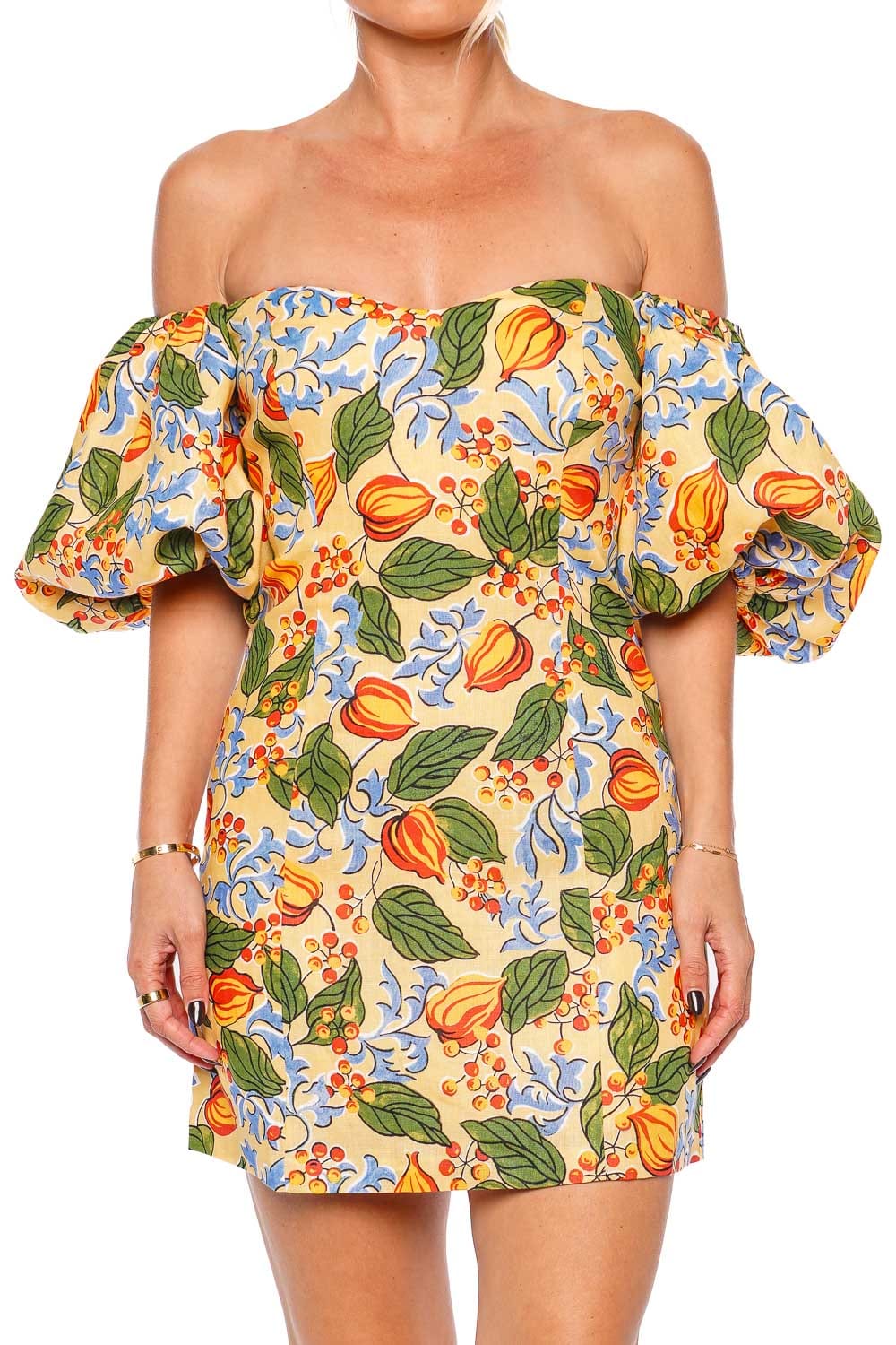 Rhode Dali Capri Orchard Puff Sleeve Mini Dress