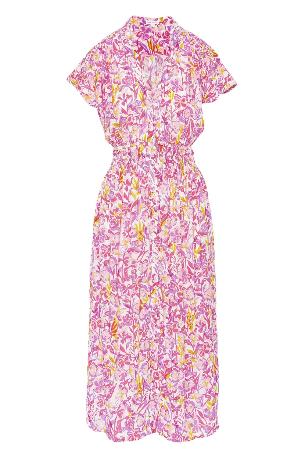 Poupette St Barth Becky Pink Shadow Midi Dress
