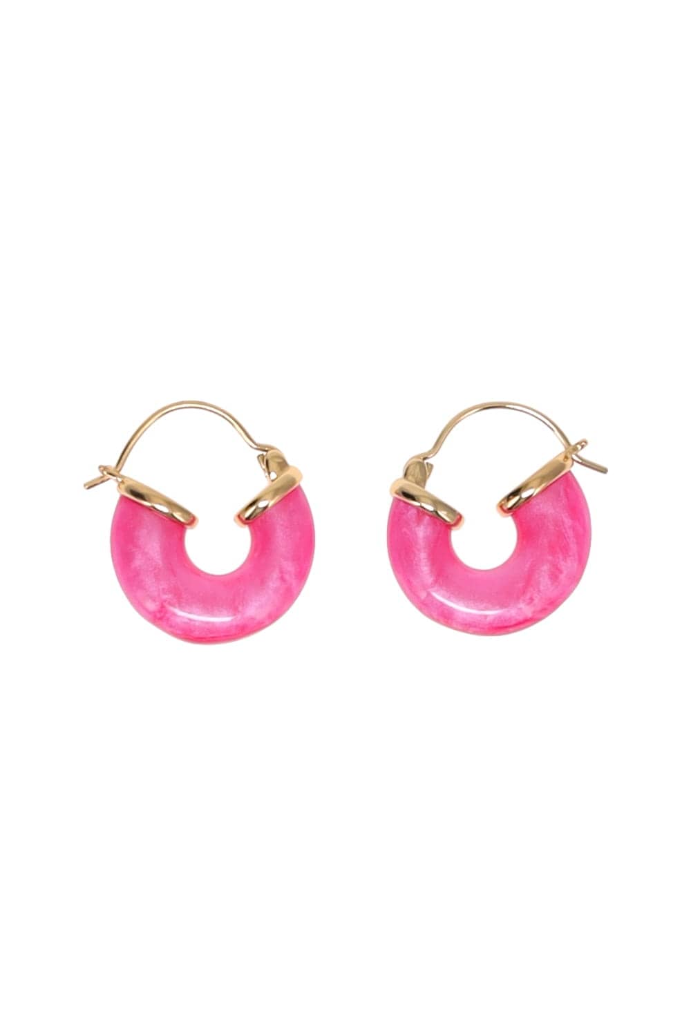 Anni Lu Petit Swell Pink Lotus Hoop Earrings